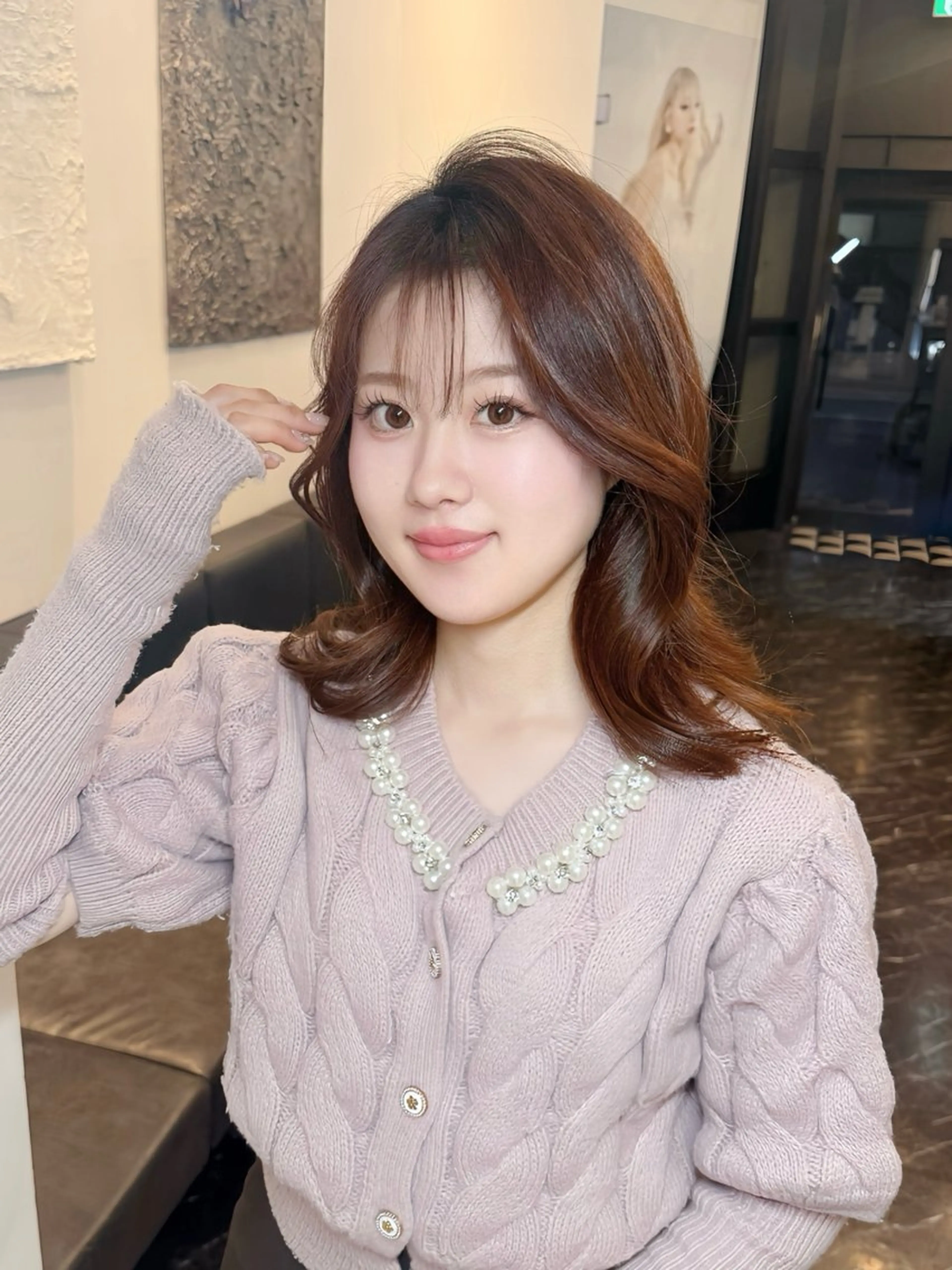 ミディアム 本場韓国ヘア特化 아이비/Aibiのヘアスタイル