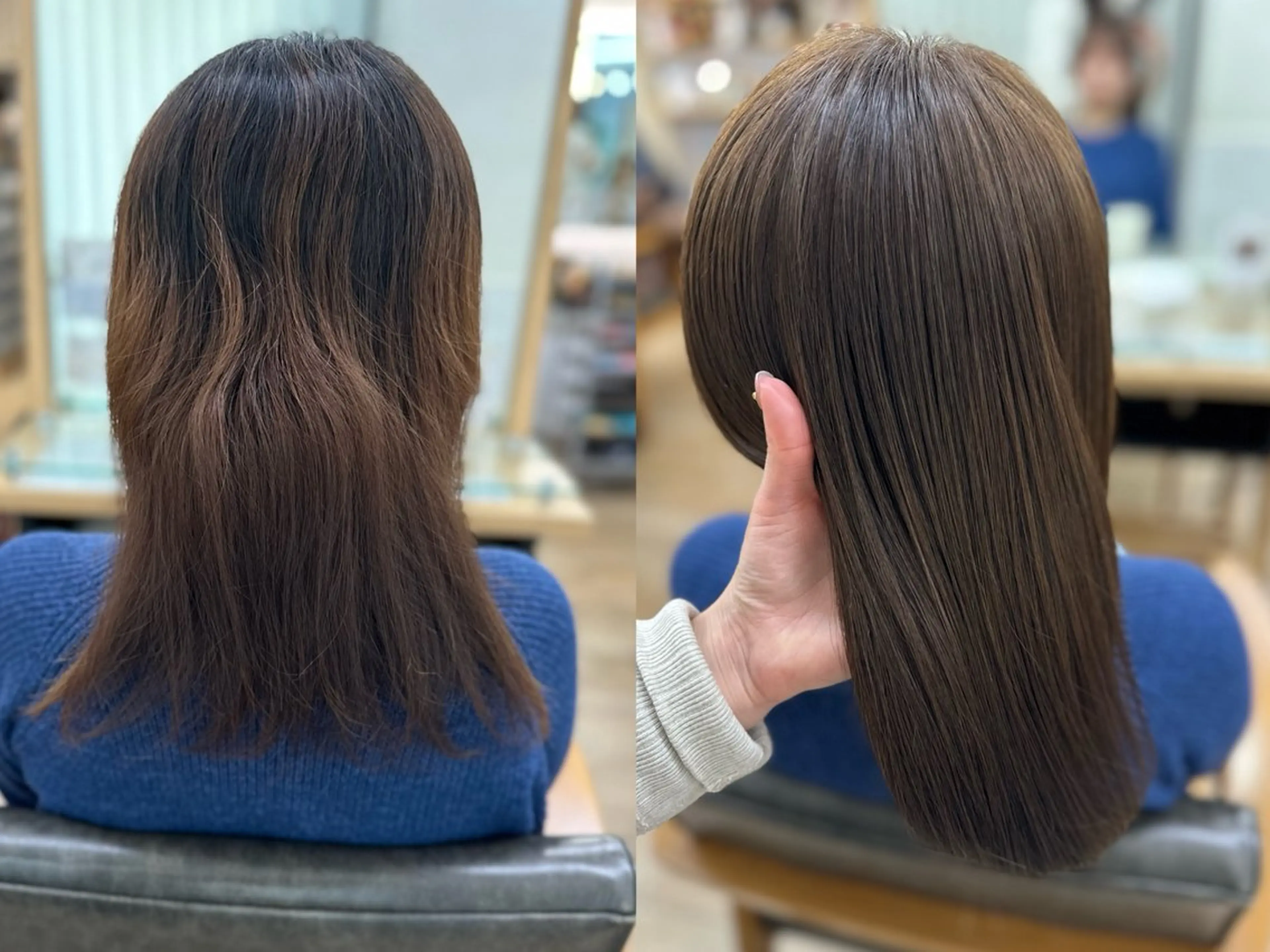 セミロング カラー パーマ ヘアアレンジ メンズ キッズ レイヤーカット 🌿透け感カラーのヘアスタイル