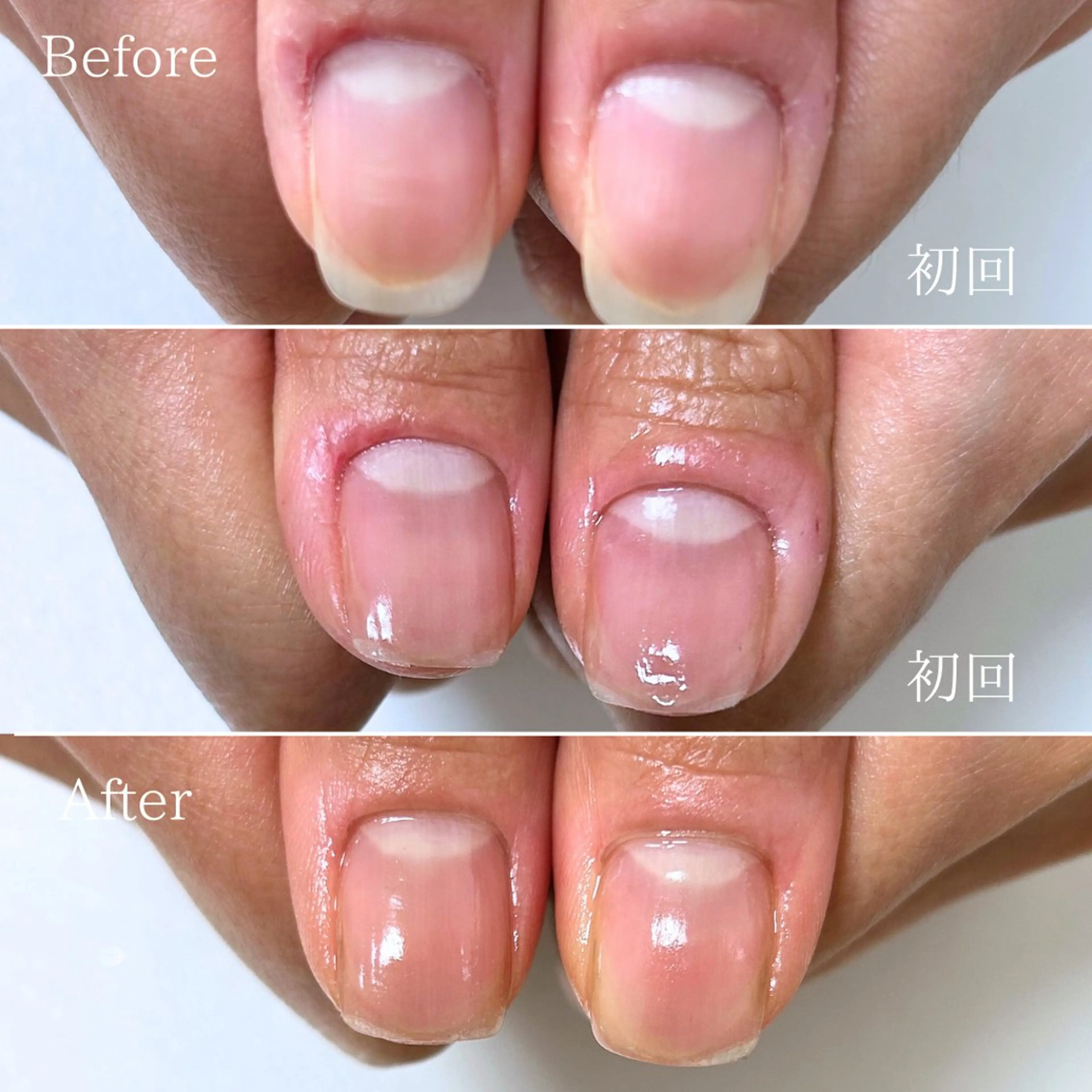 ネイル ハンドネイル ハンドケア 自爪育成ネイルケア Lena nailのネイルデザイン