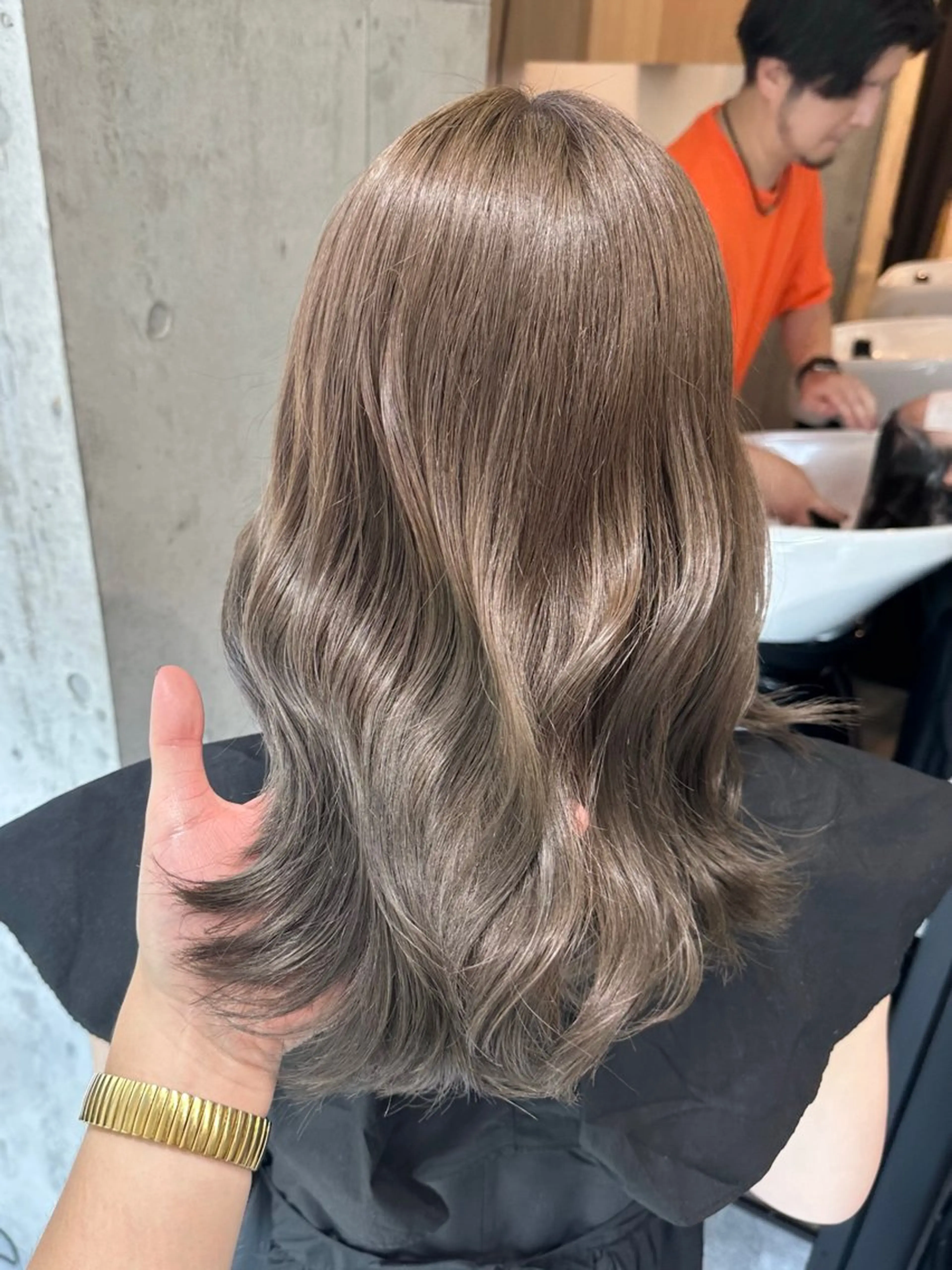 ミディアム カット ヘアカラー トリートメント ✨透明感カラー/縮毛 恵比寿HAYATO✨のヘアスタイル