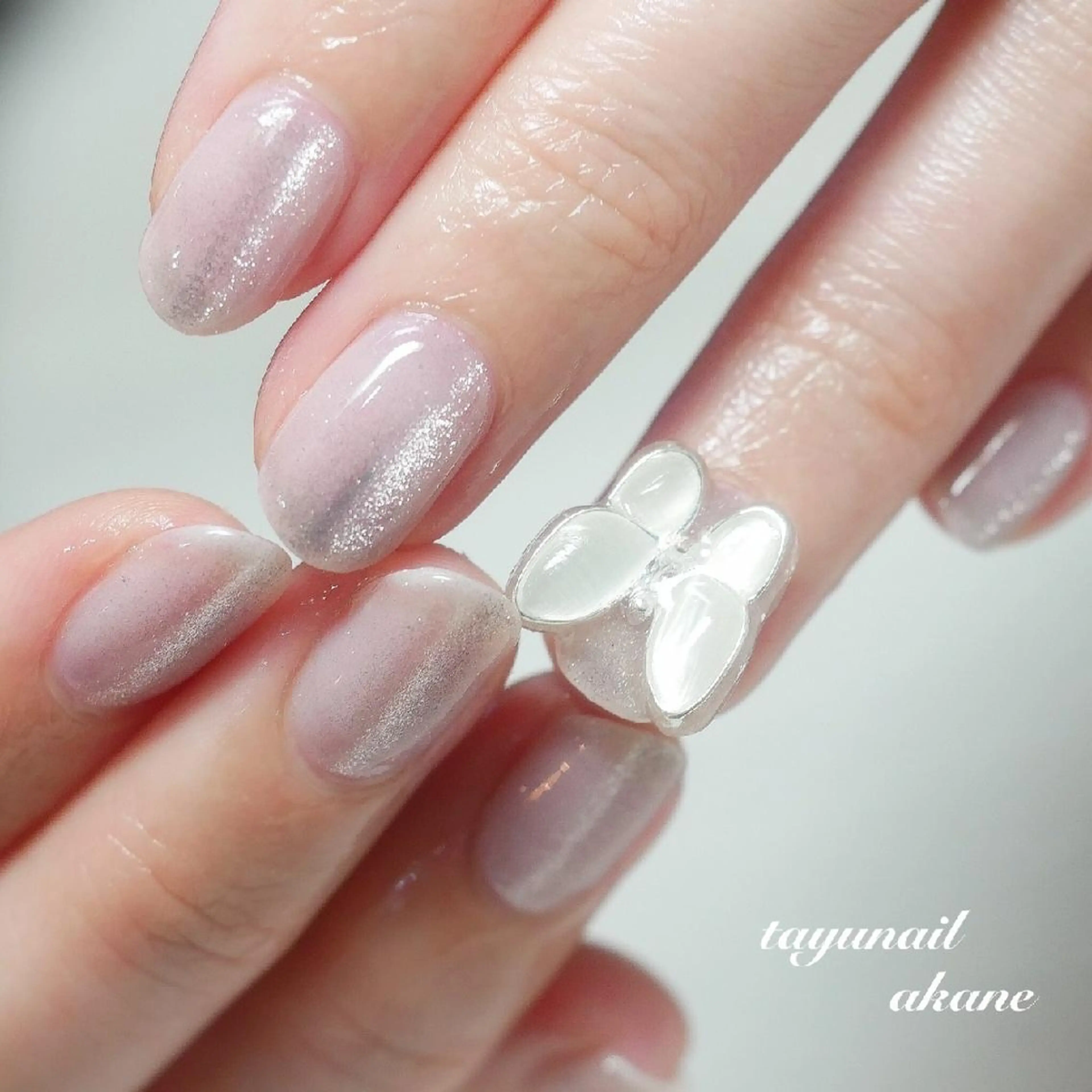 ネイル アートネイル ブルー ジェルネイル マグネットネイル パラジェル ネイルサロン 【たゆnail】のネイルデザイン