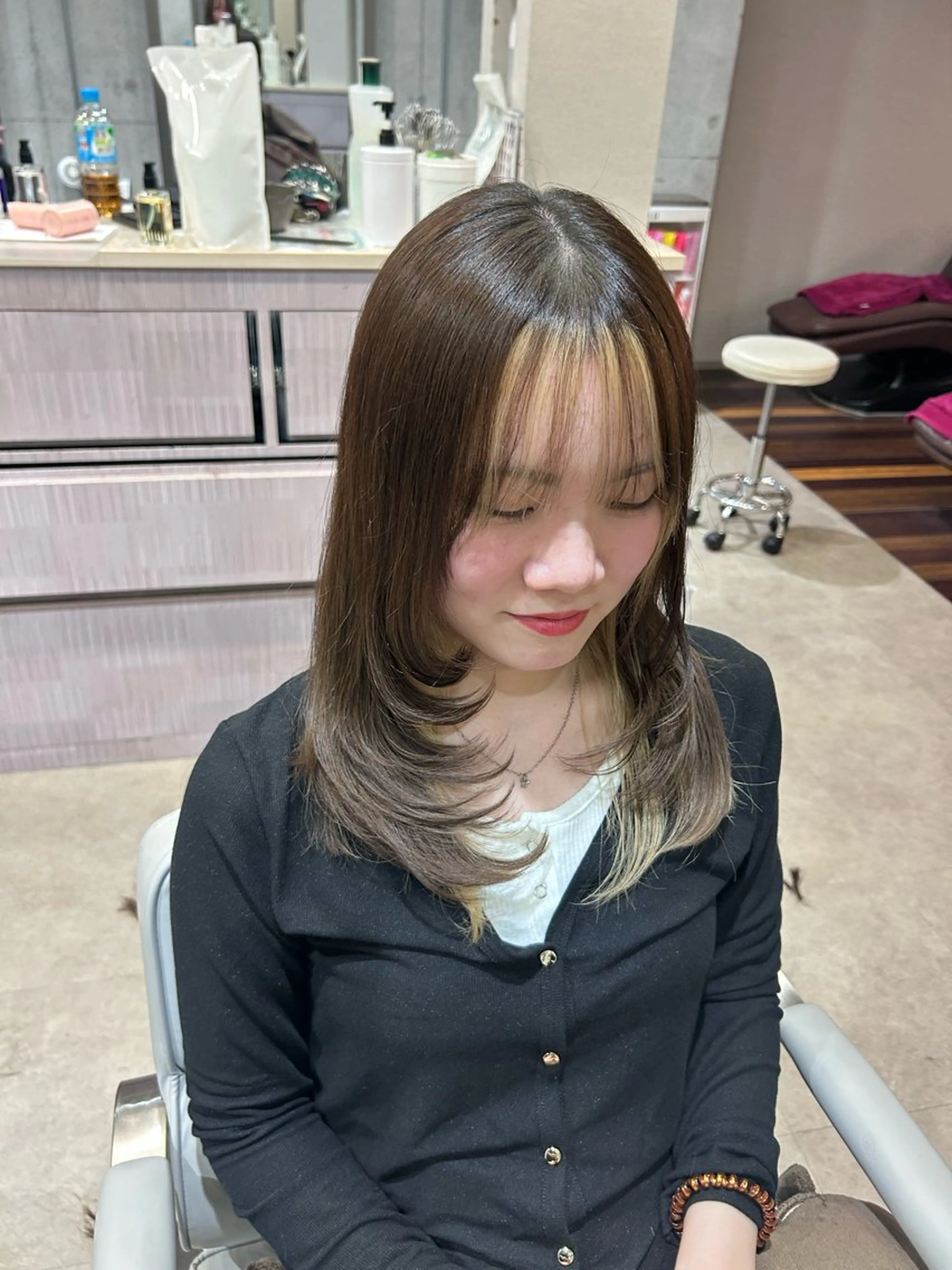 セミロング レイヤーカット カット トリートメント KANON🌷 博多千代のヘアスタイル