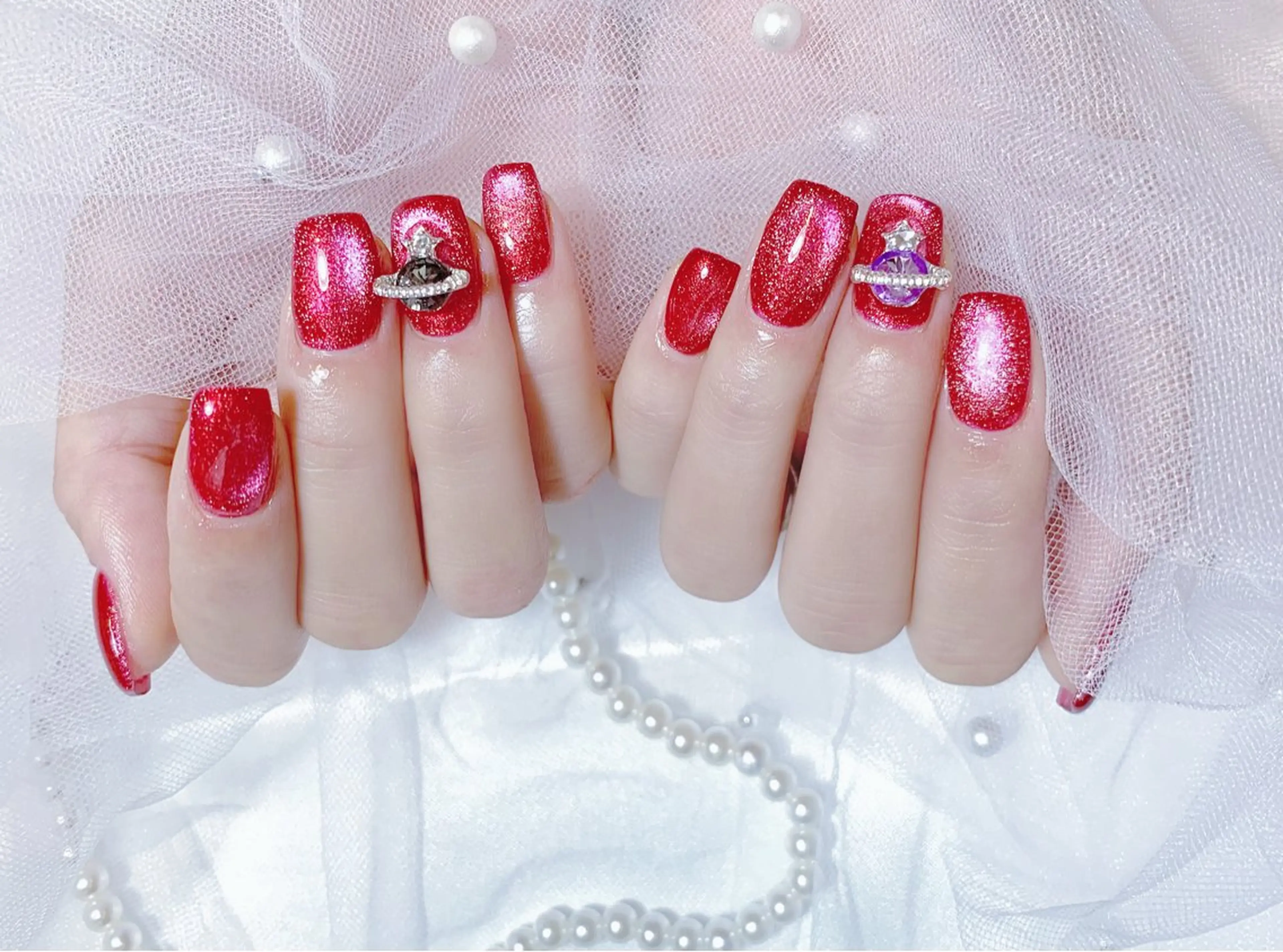 ネイル 韓国ネイル マグネットネイル ワンカラーネイル ワンホンネイル Chat　noir所属・【chatnoir】 MIYUのネイルデザイン