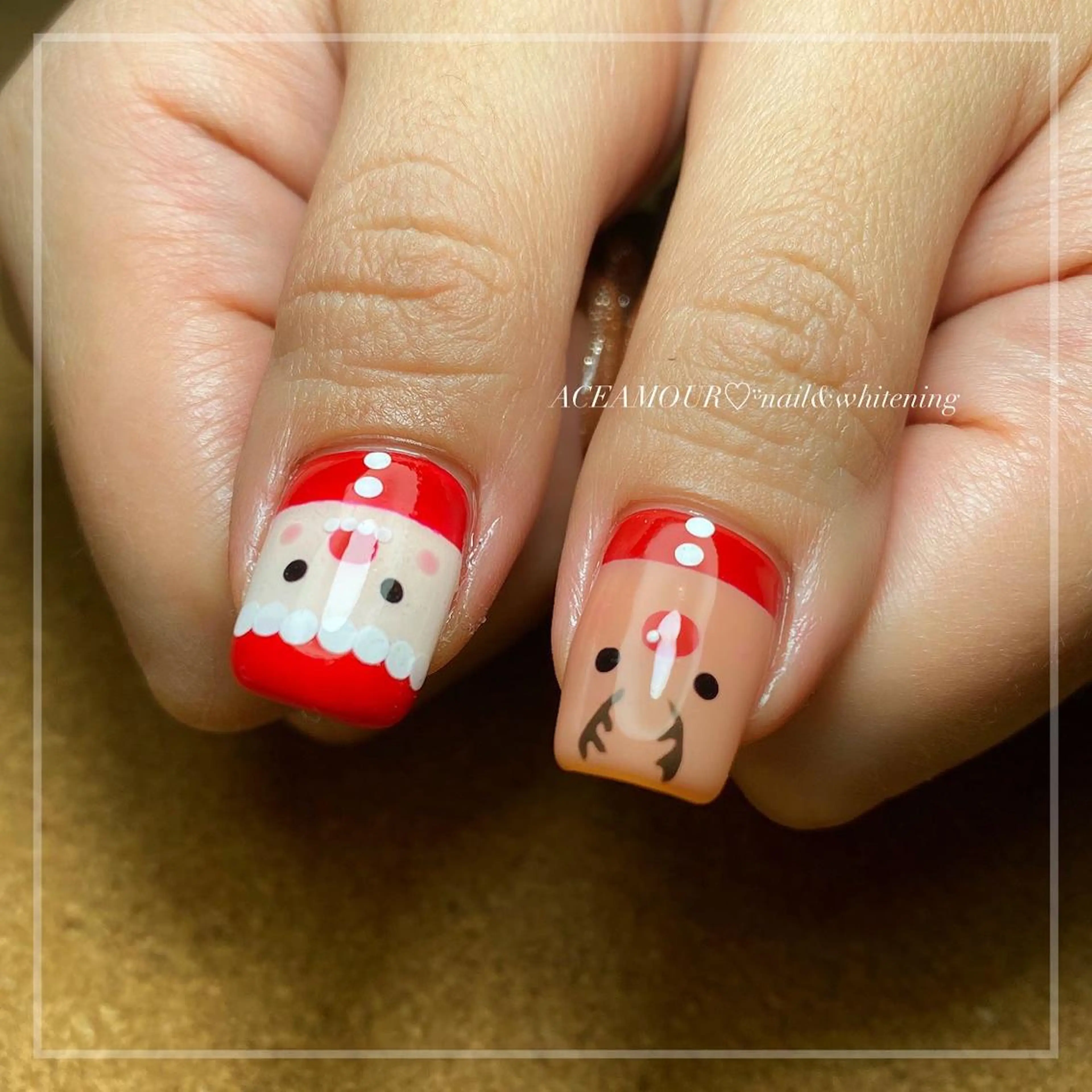 ネイル 冬ネイル クリスマス ネイル/耳つぼ /新ホワイトニングのネイルデザイン