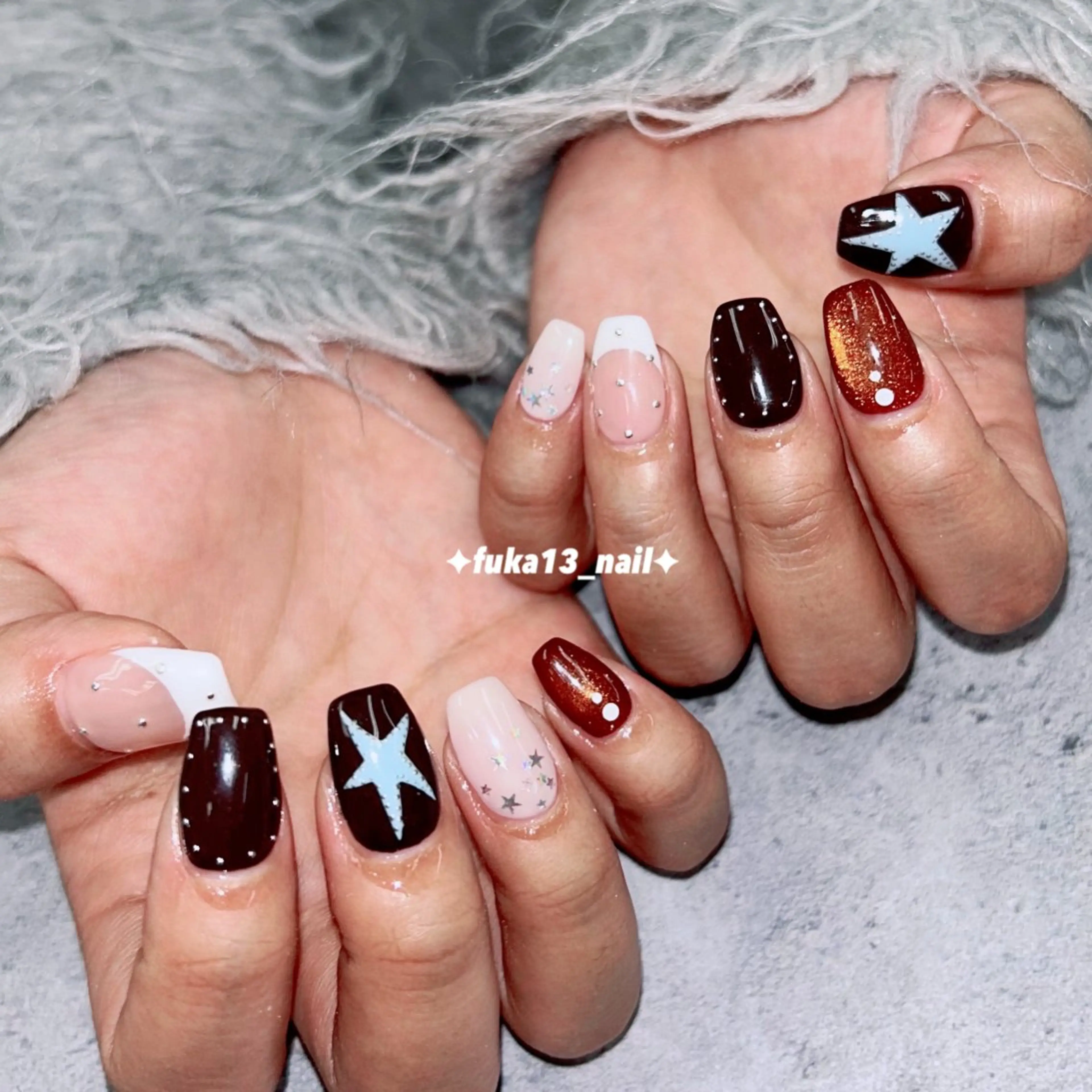 ネイル ブラウン フレンチネイル 韓国ネイル ニュアンスネイル ハンドネイル Nail♡Fuka. /5月予約受付中のネイルデザイン
