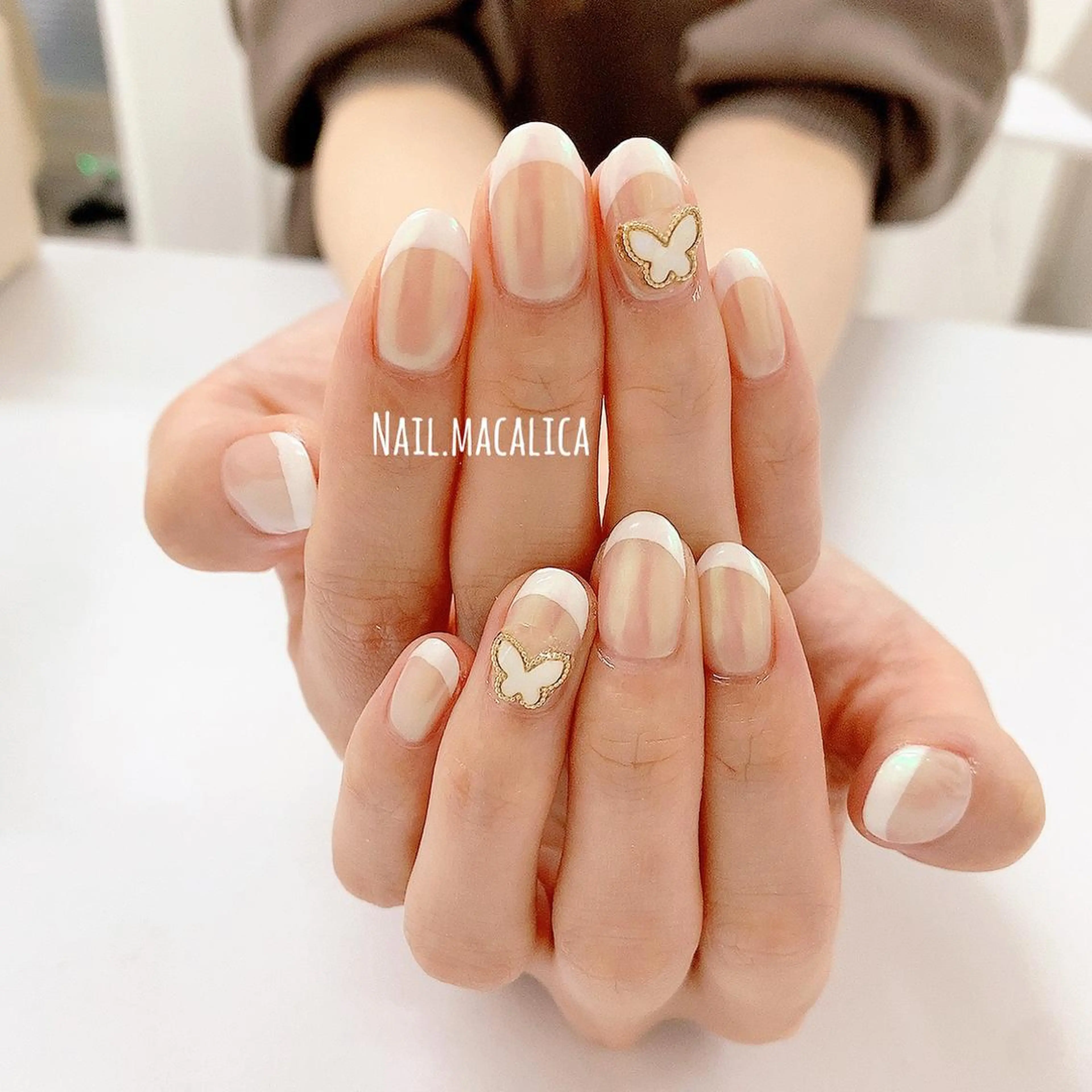 ネイル フレンチネイル ミラーネイル ハンドネイル Nail macalicaのネイルデザイン