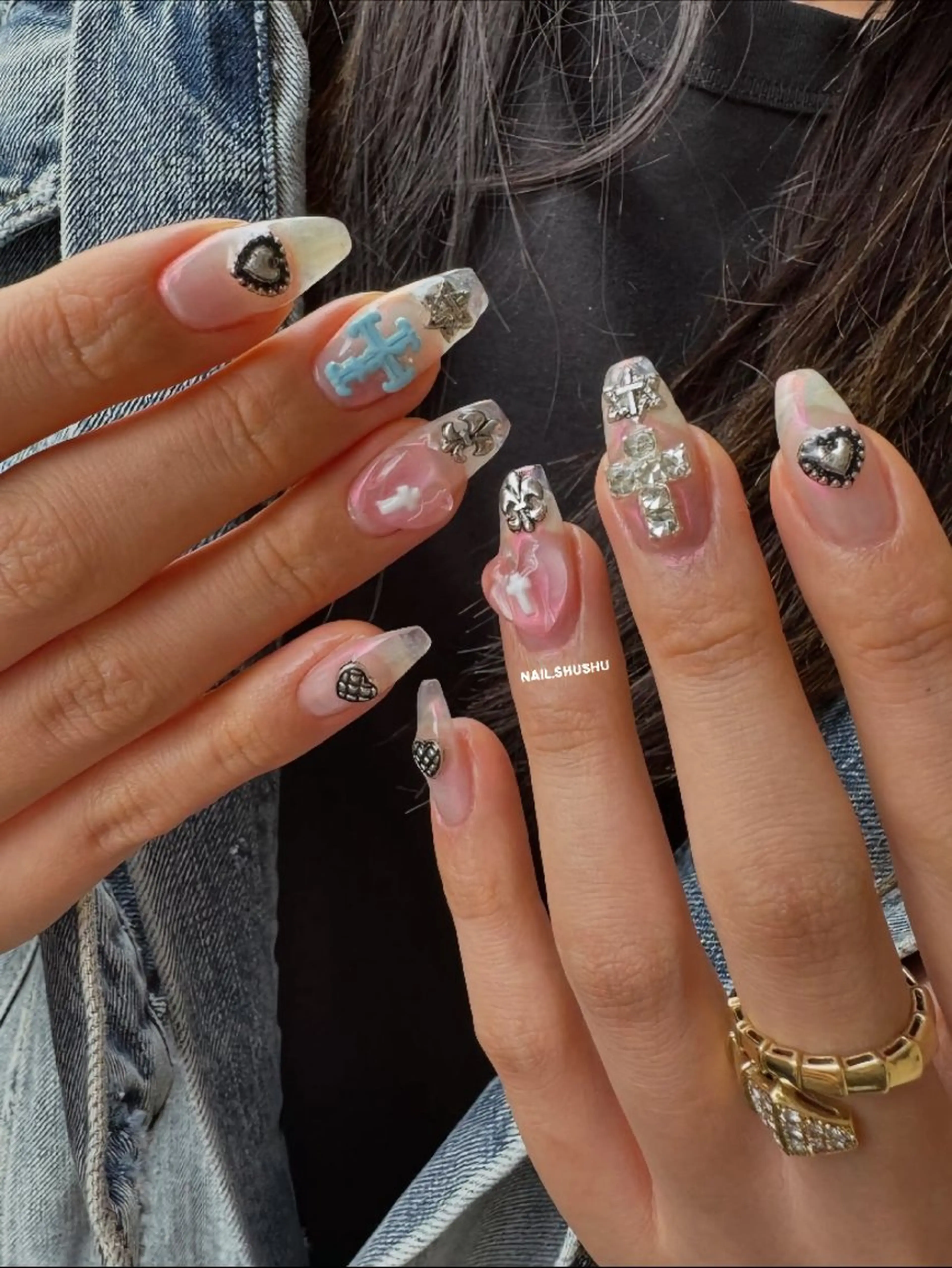 ネイル 持ち込み ニュアンスネイル ワンカラーネイル シンプルネイル 春ネイル 3dパーツ/流行り 👧shushu❤️のネイルデザイン