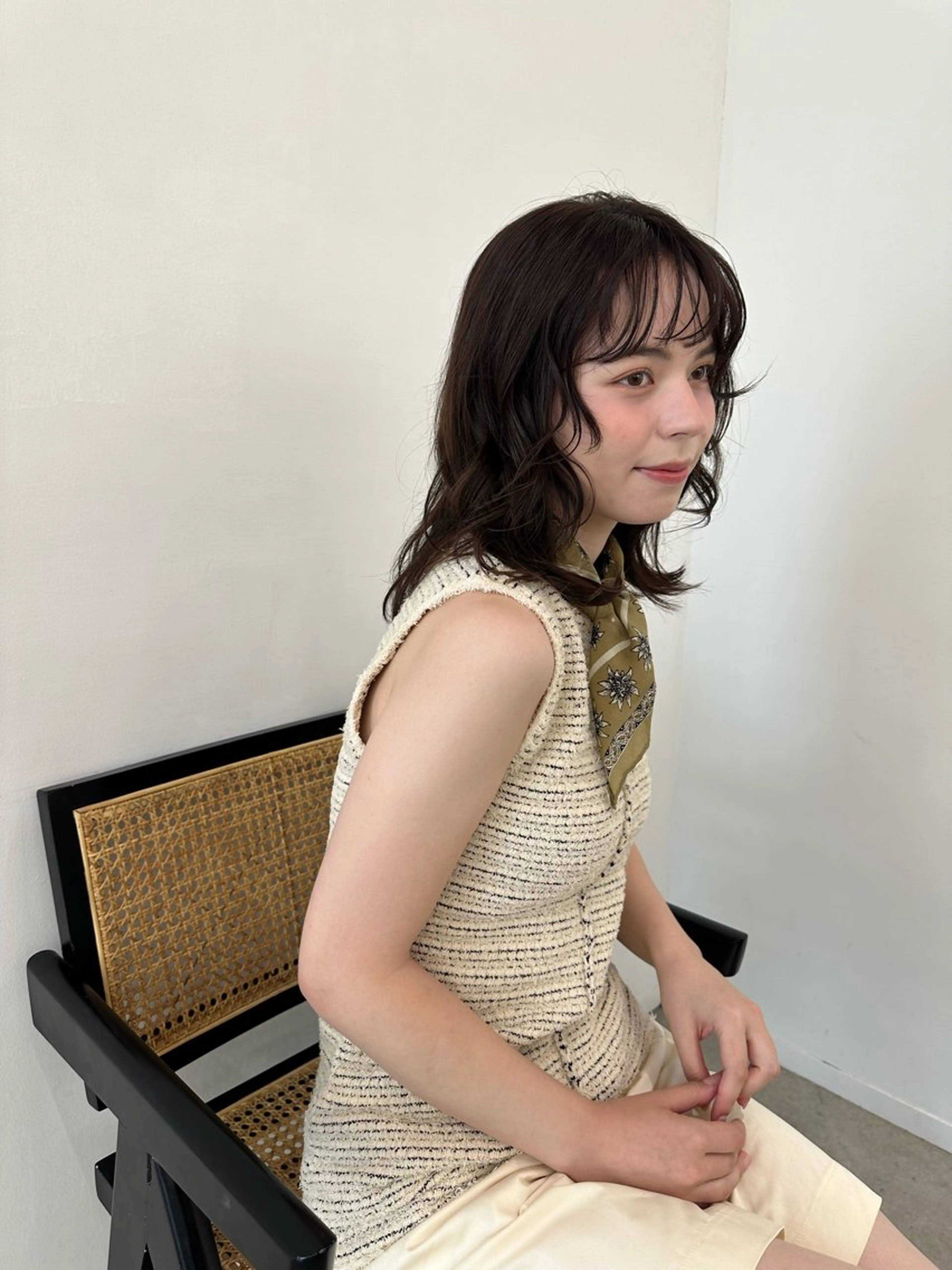 ミディアム パーマ ミディアムパーマ くせ毛 さとう あやかのヘアスタイル