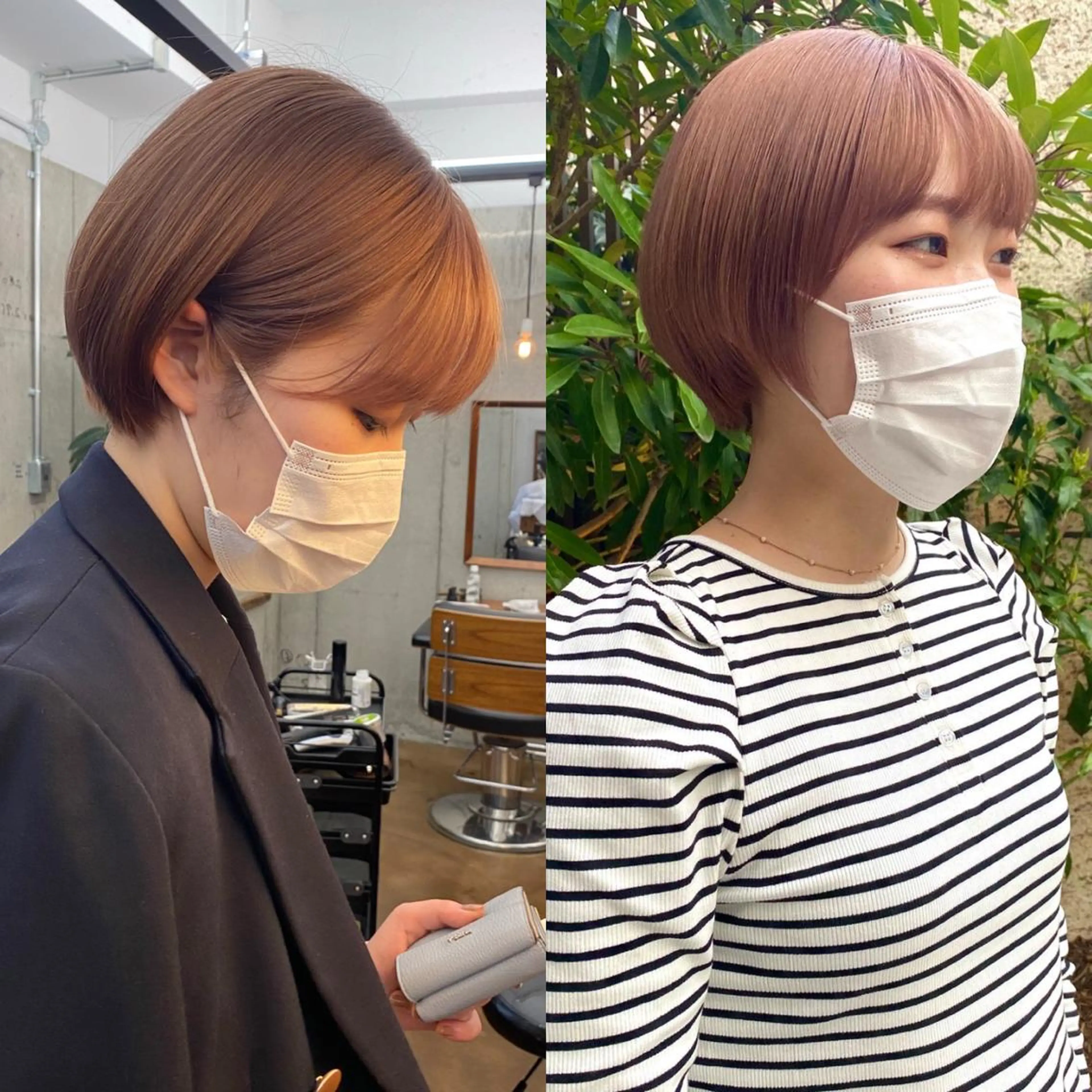 ショート カラー ベージュカラー ピンクカラー ピンクベージュ ハイトーン/デザイン hirokiのヘアスタイル
