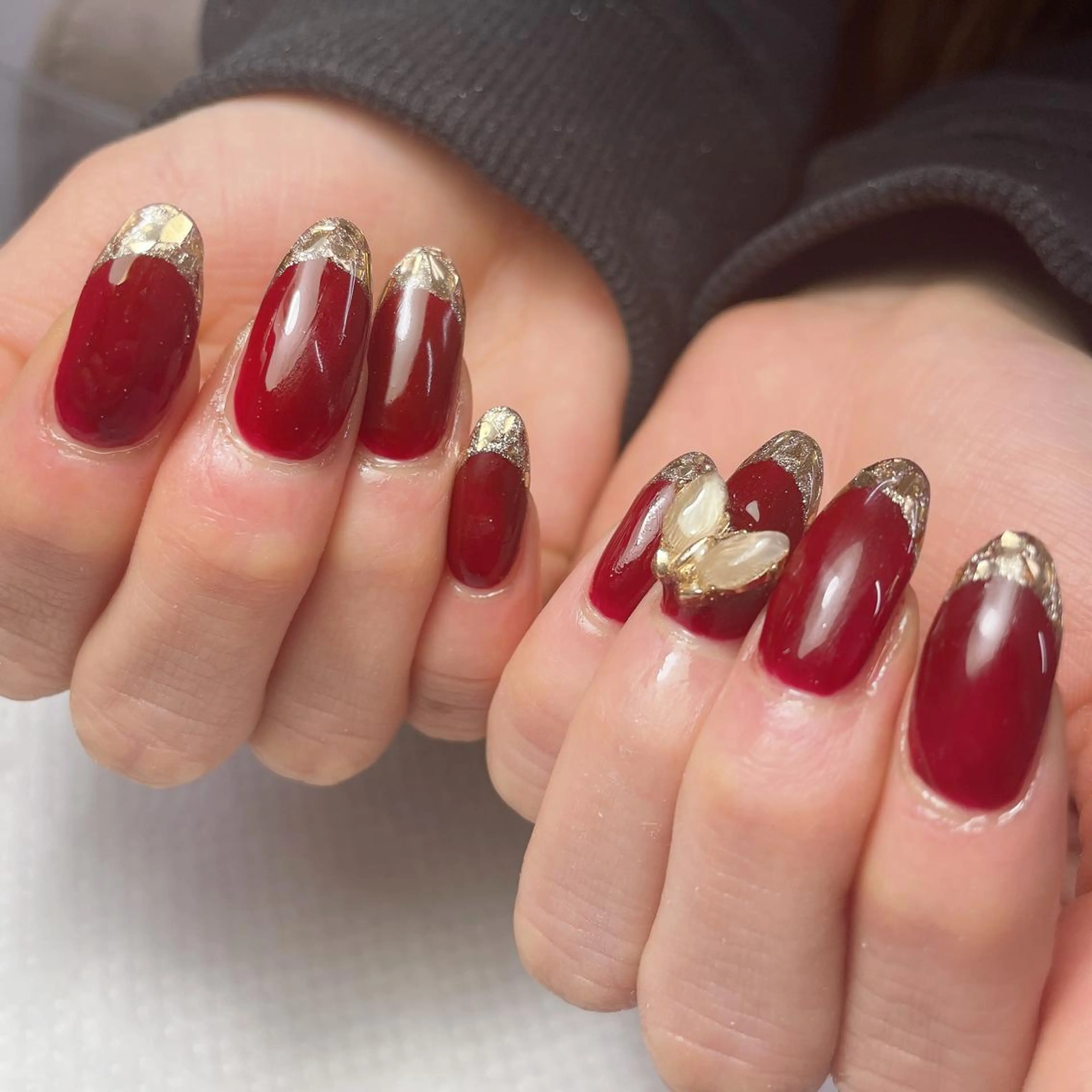 ネイル フレンチネイル ガラスフレンチ private EMILIA/横浜のネイルデザイン