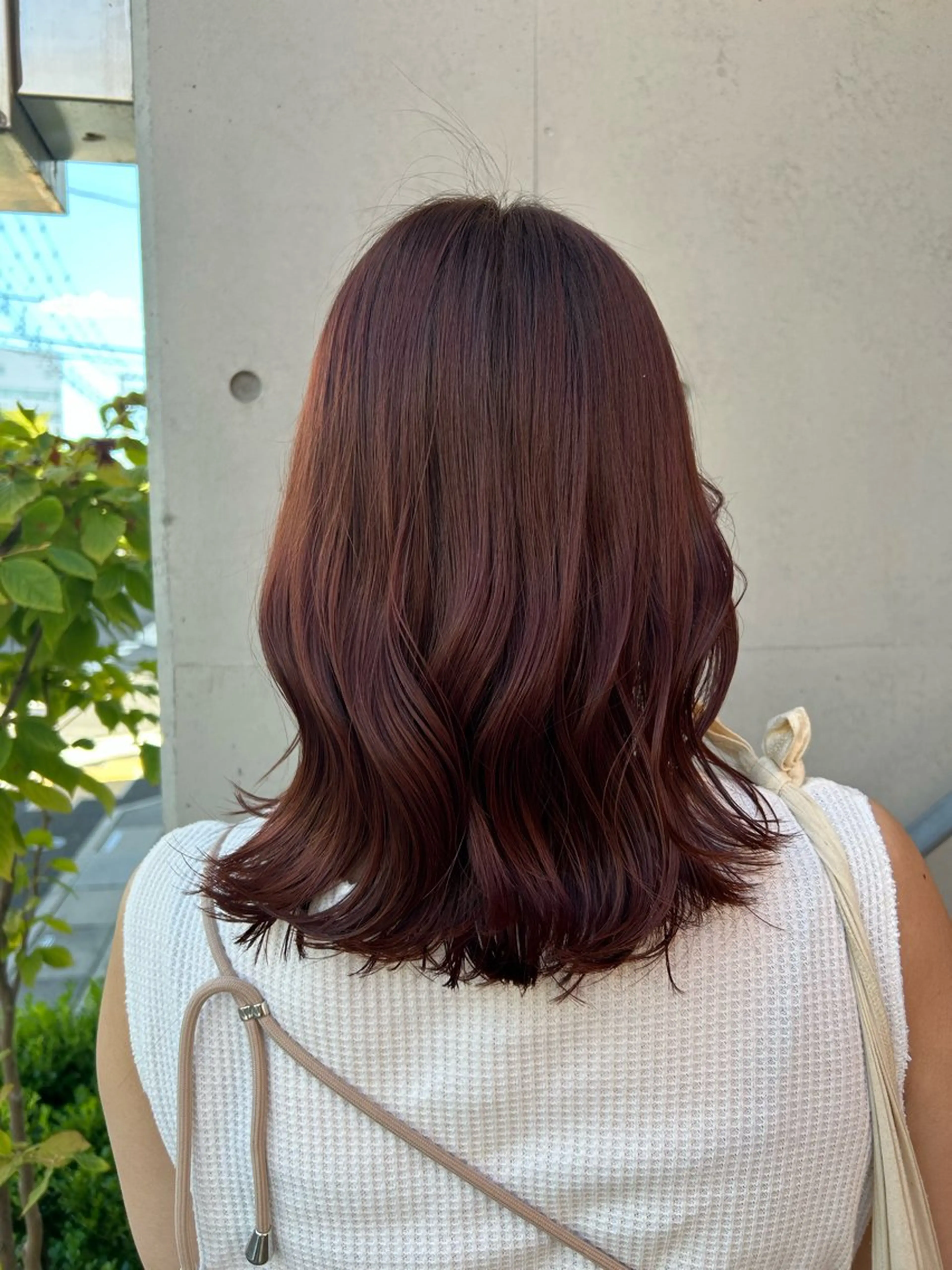 ミディアム ピンクブラウン ヘアカラー トリートメント 森山 佳小里/カラー /似合わせカットのヘアスタイル