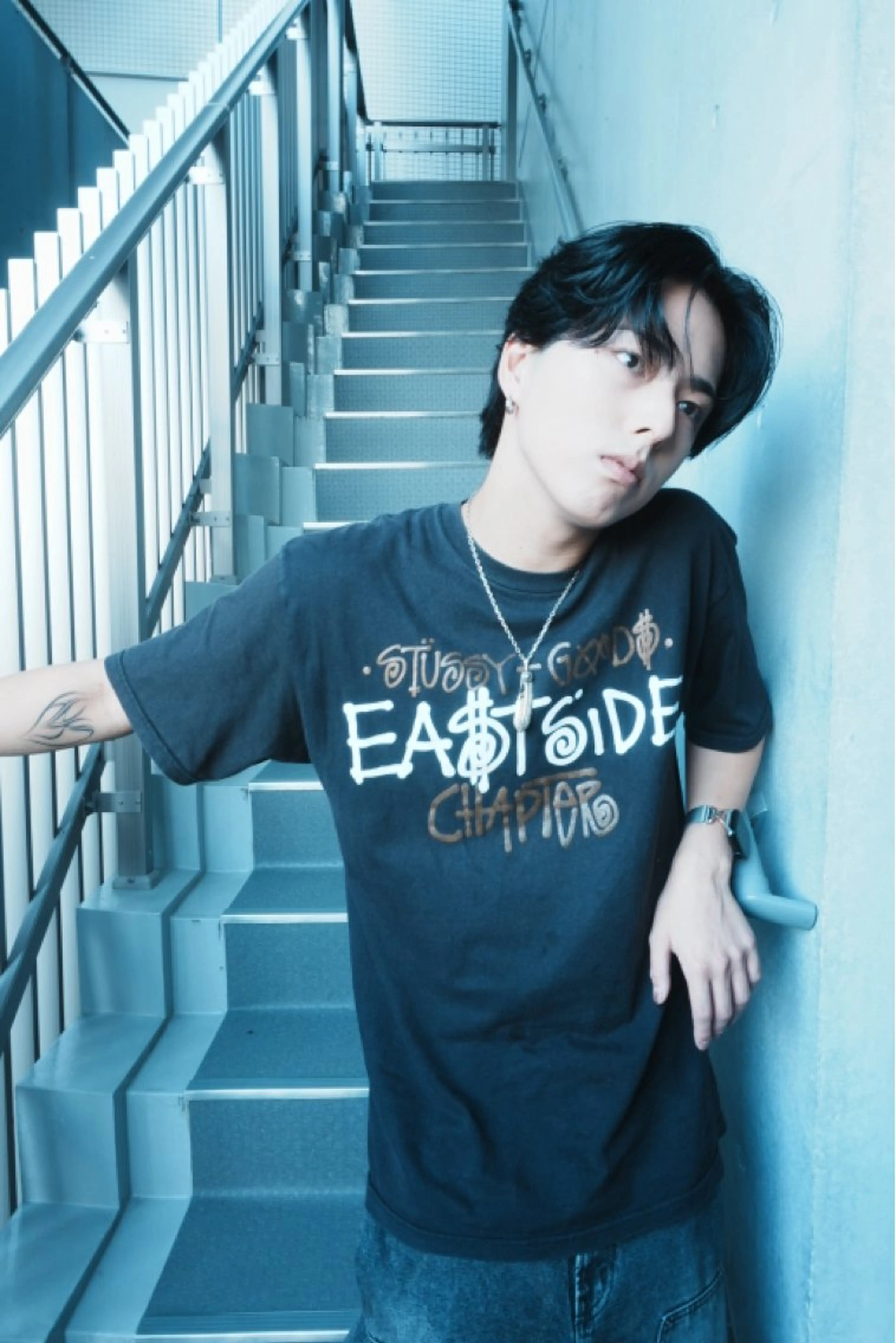 ミディアム パーマ メンズ ミディアムパーマ センターパート メンズパーマ fifth 高浜　和翔のヘアスタイル