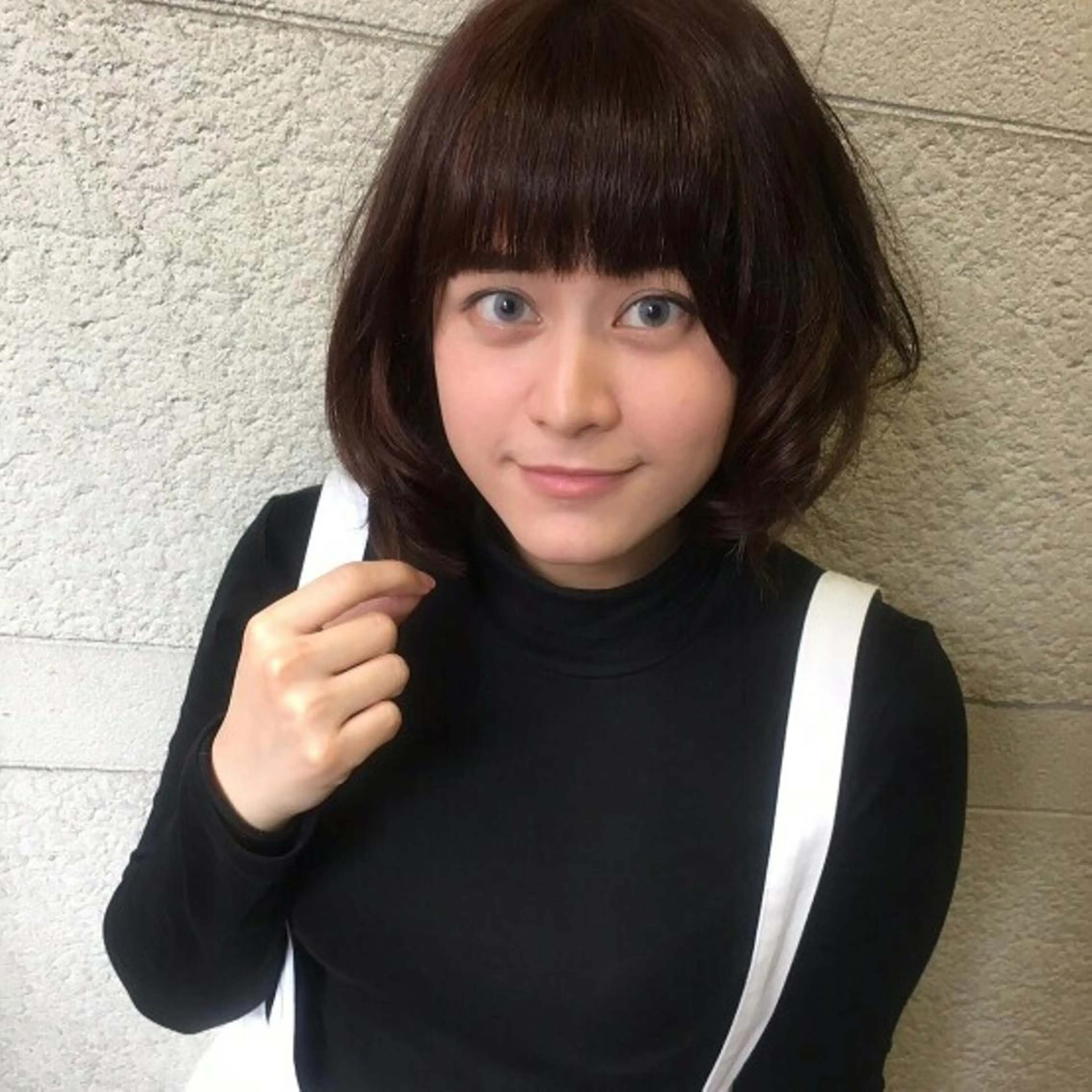 ミディアム アッシュ ボブ レイヤー/エクステ alpha下妻のヘアスタイル