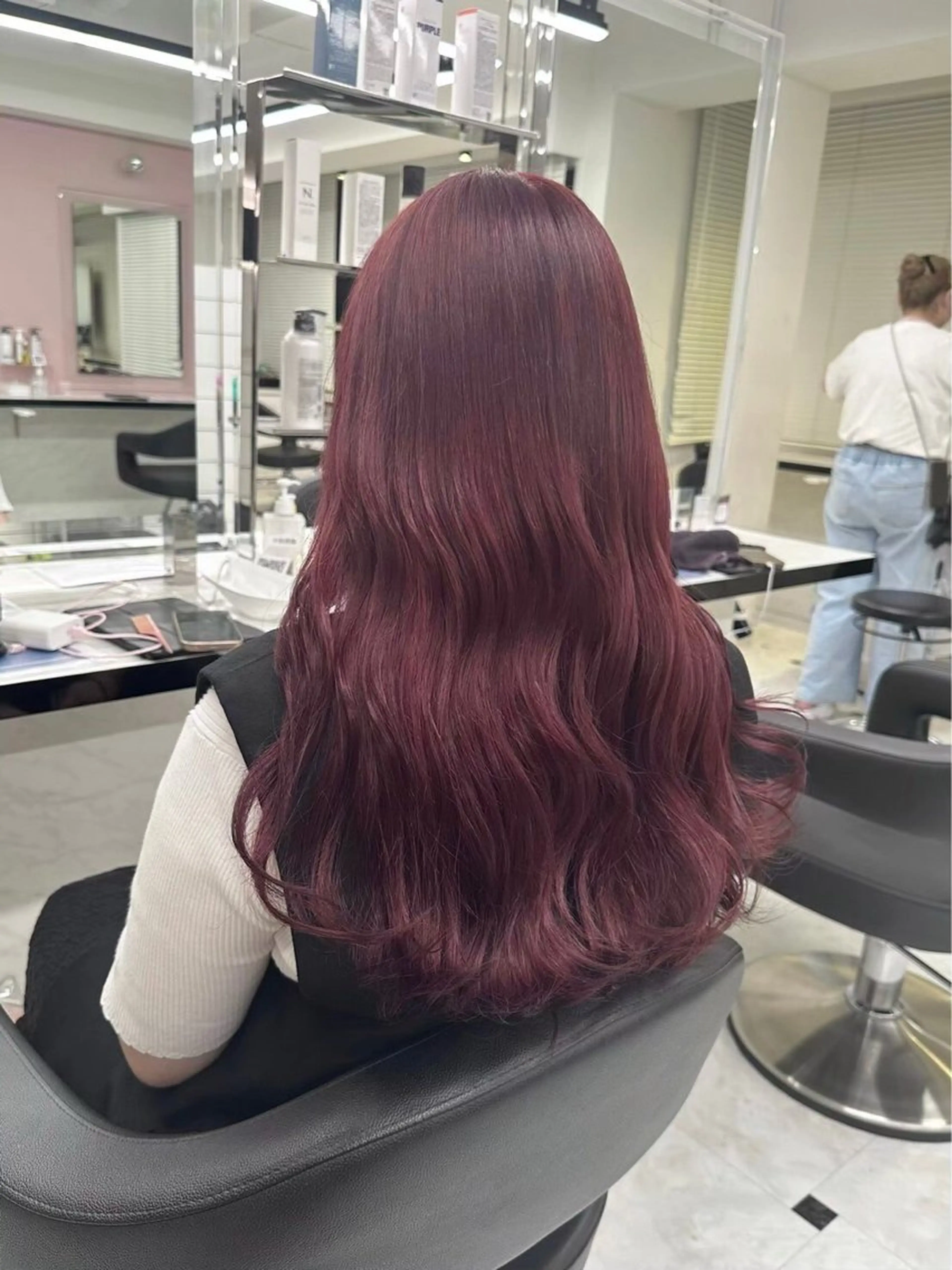 ロング カラー ヘアアレンジ ケアカラー ロング ヘアカラー ヘッドスパ ヘアセット ♥️暖色／深みレッド ♥️渋谷/らいるのヘアスタイル