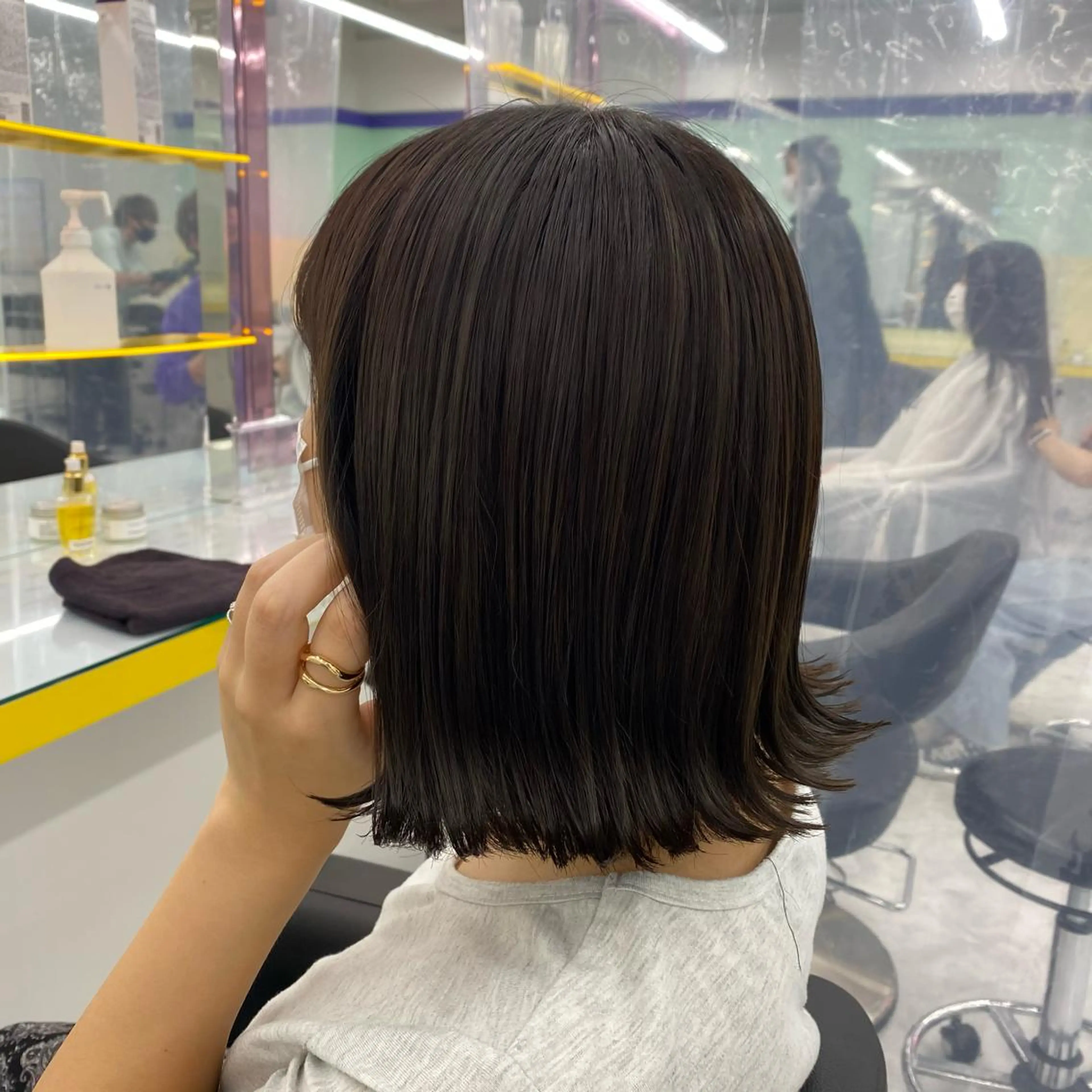 セミロング カラー ヘアアレンジ ヘアカラー トリートメント GOTODAY shair salon 横浜mare店所属・mai🍑暖色カラー /レイヤー💖のヘアスタイル