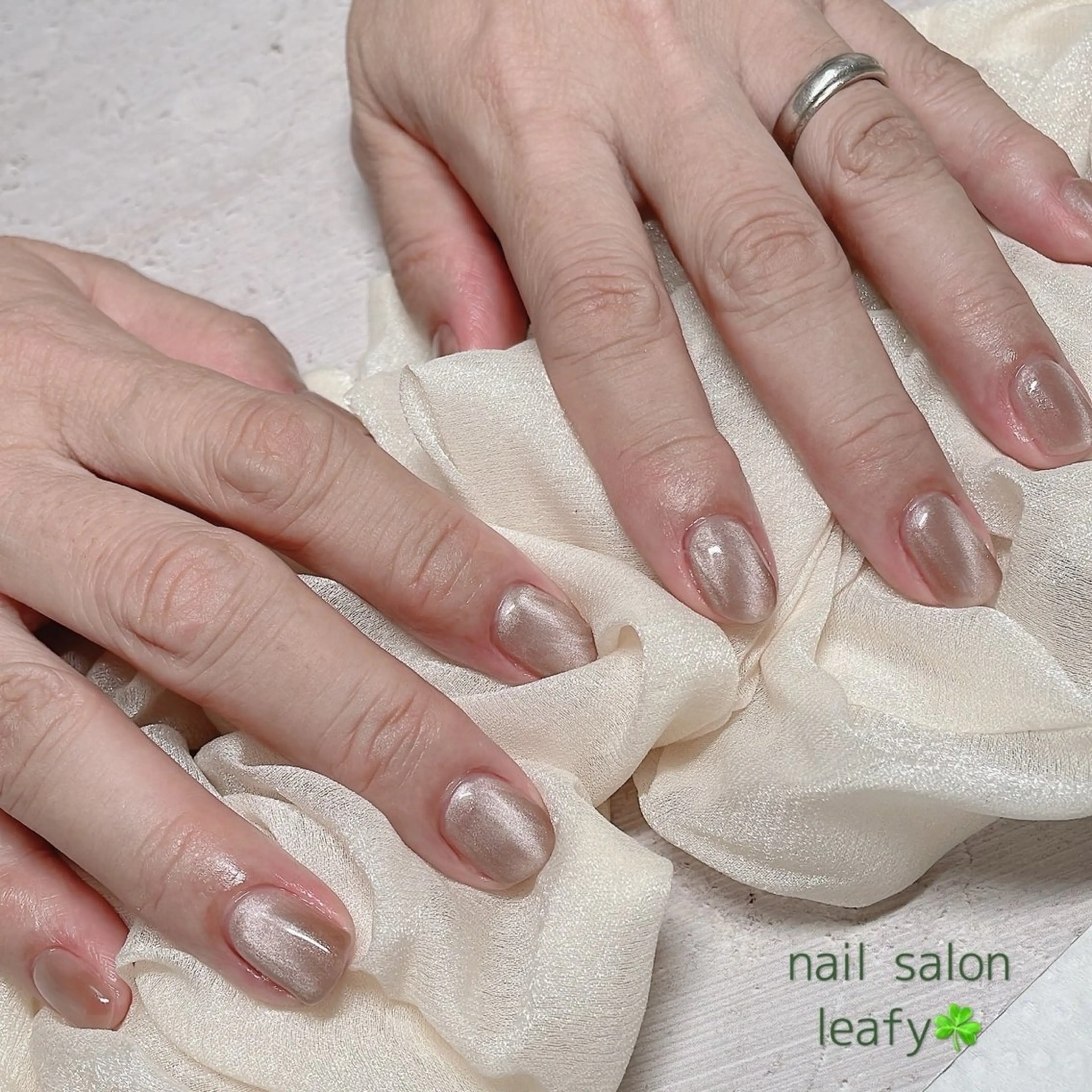 ネイル マグネットネイル ワンカラーネイル ネイルサロン leafyのネイルデザイン