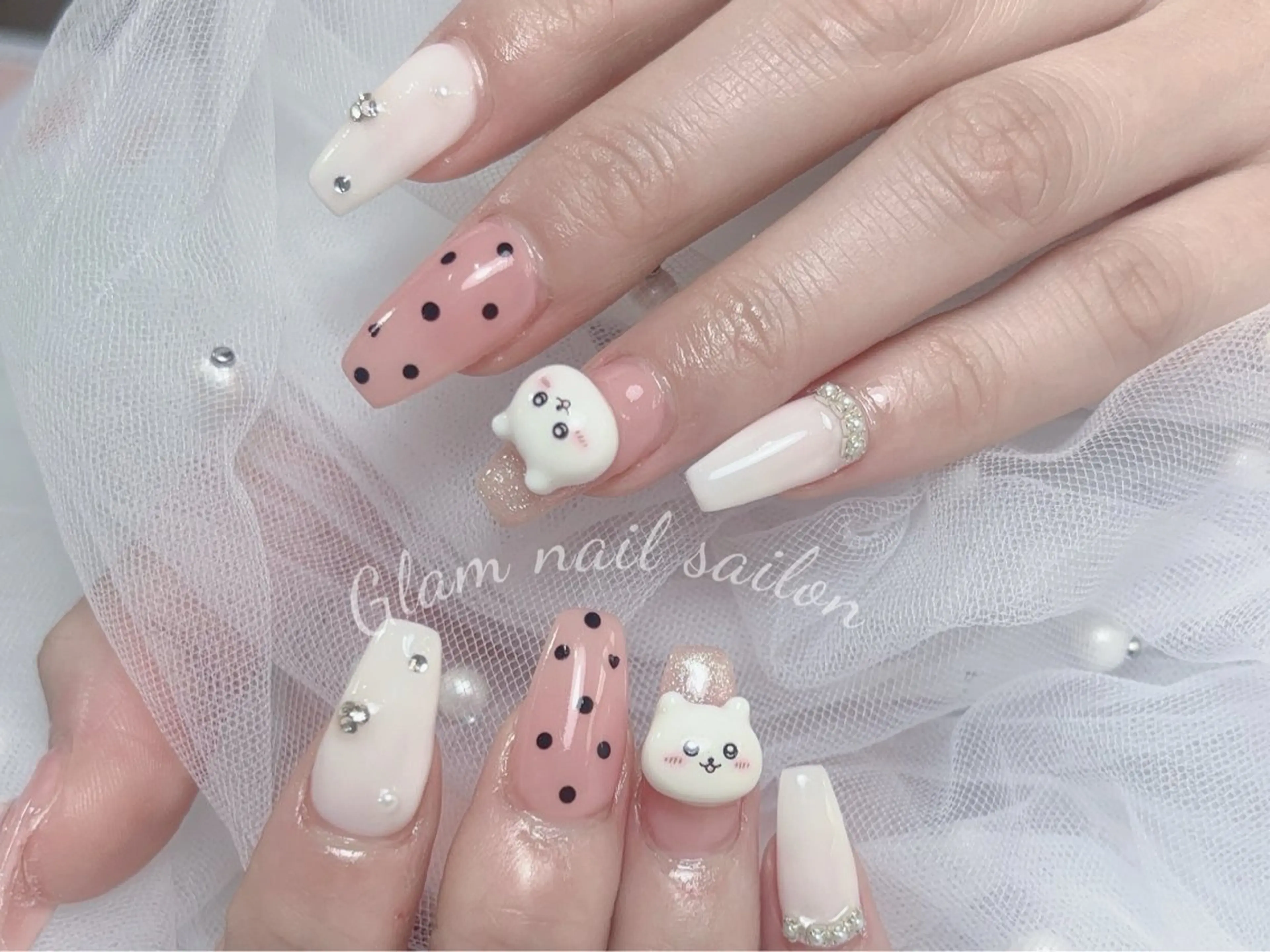 ネイル エツメ💅 長さだし🎀デザインのネイルデザイン