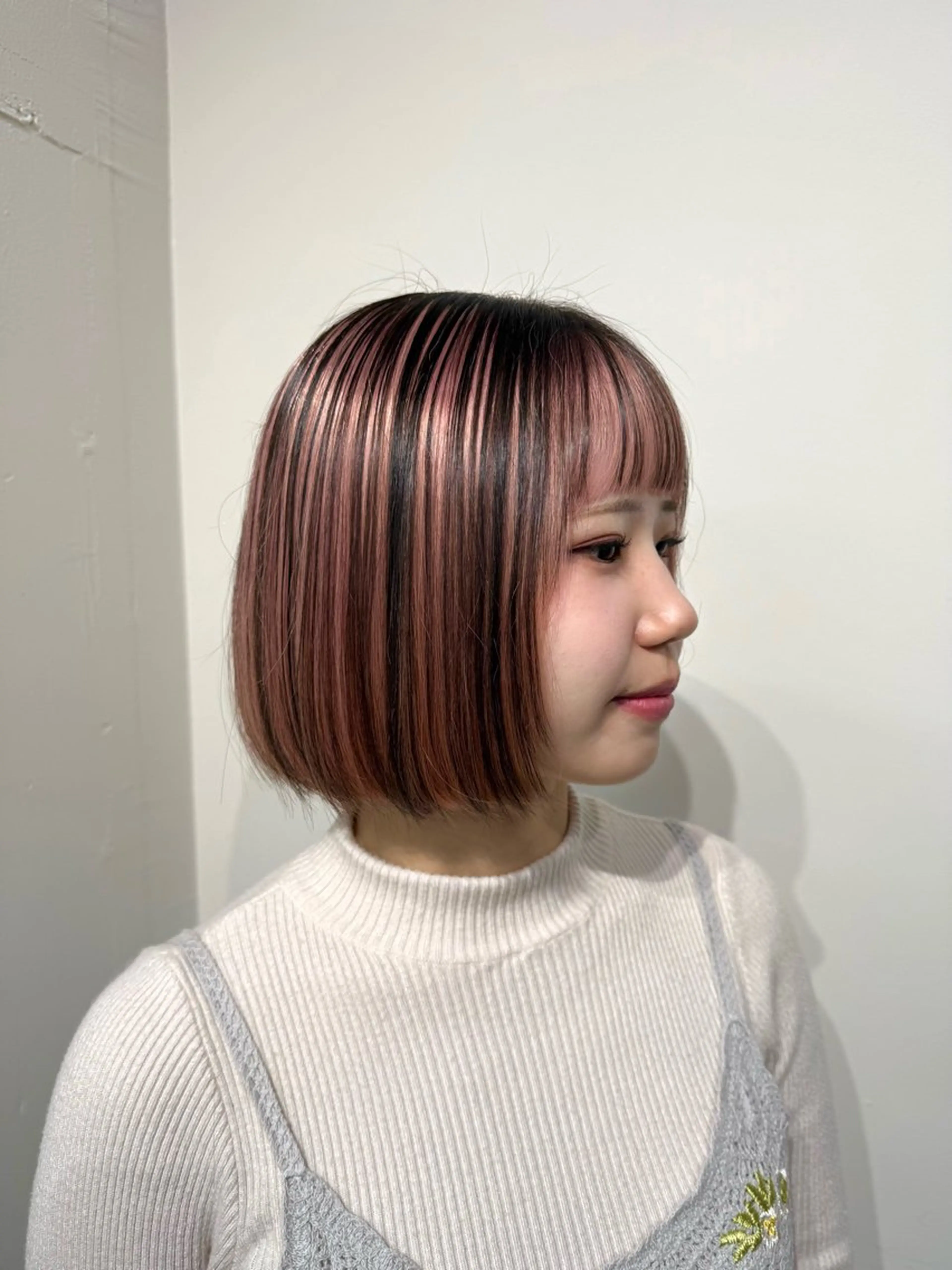 ショート カット ヘアカラー トリートメント 新潟/万代/レイヤー 韓国風/明間未来のヘアスタイル