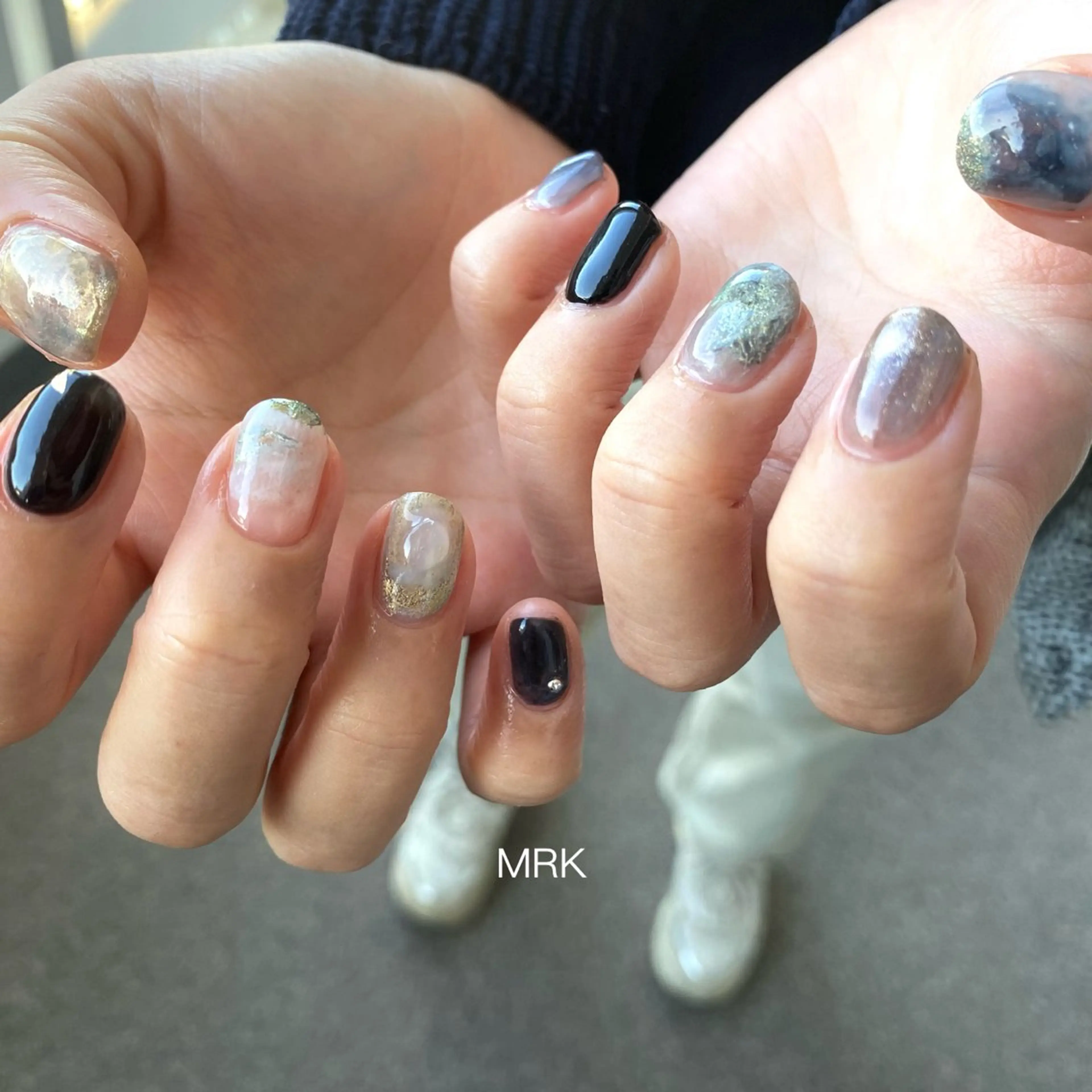 ネイル マグネットネイル ミラーネイル ニュアンスネイル MARUKO nailのネイルデザイン