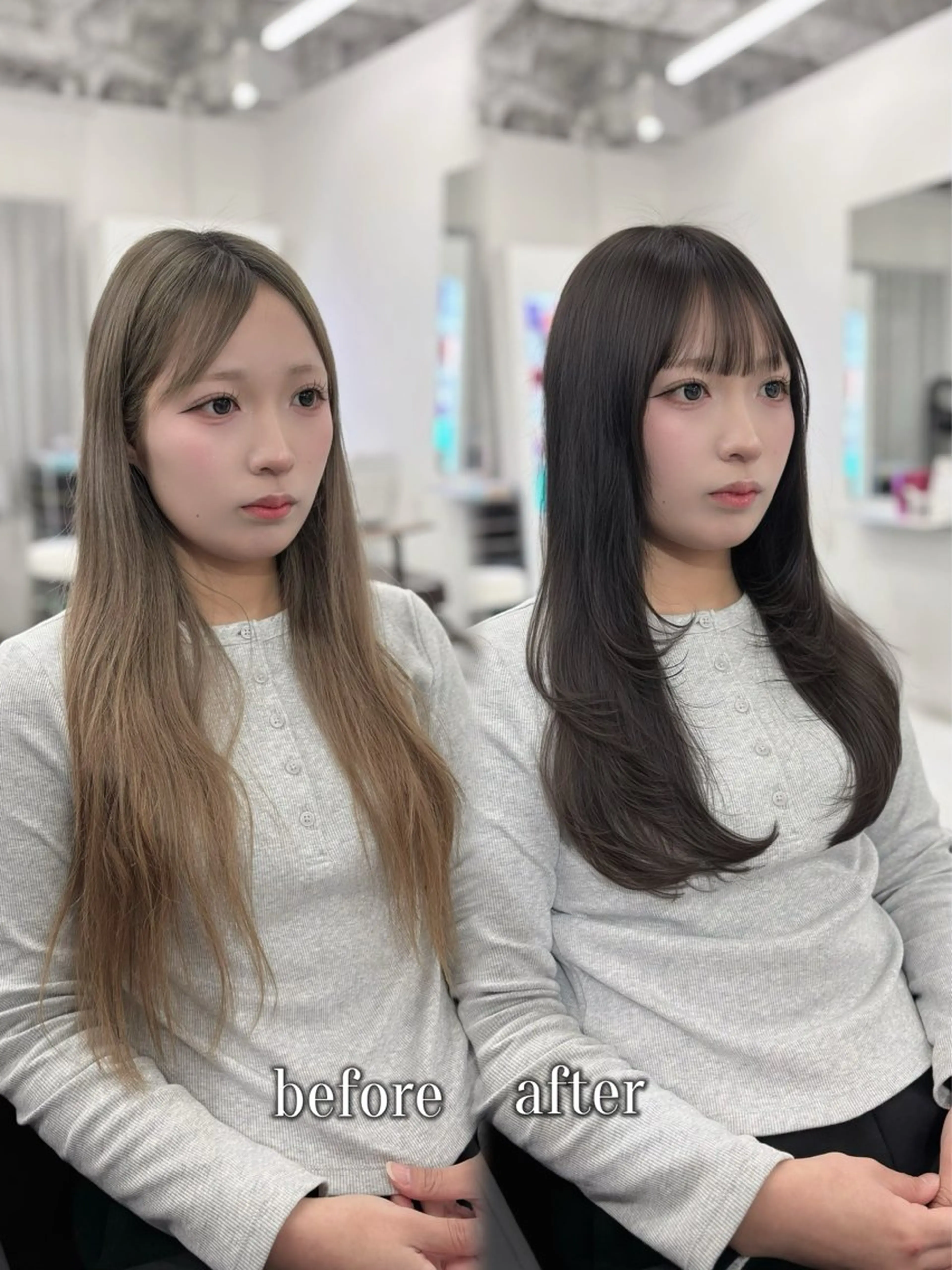 セミロング カラー カット ヘアカラー 赤みなしカラー/梅田 /レイヤー/IORIのヘアスタイル