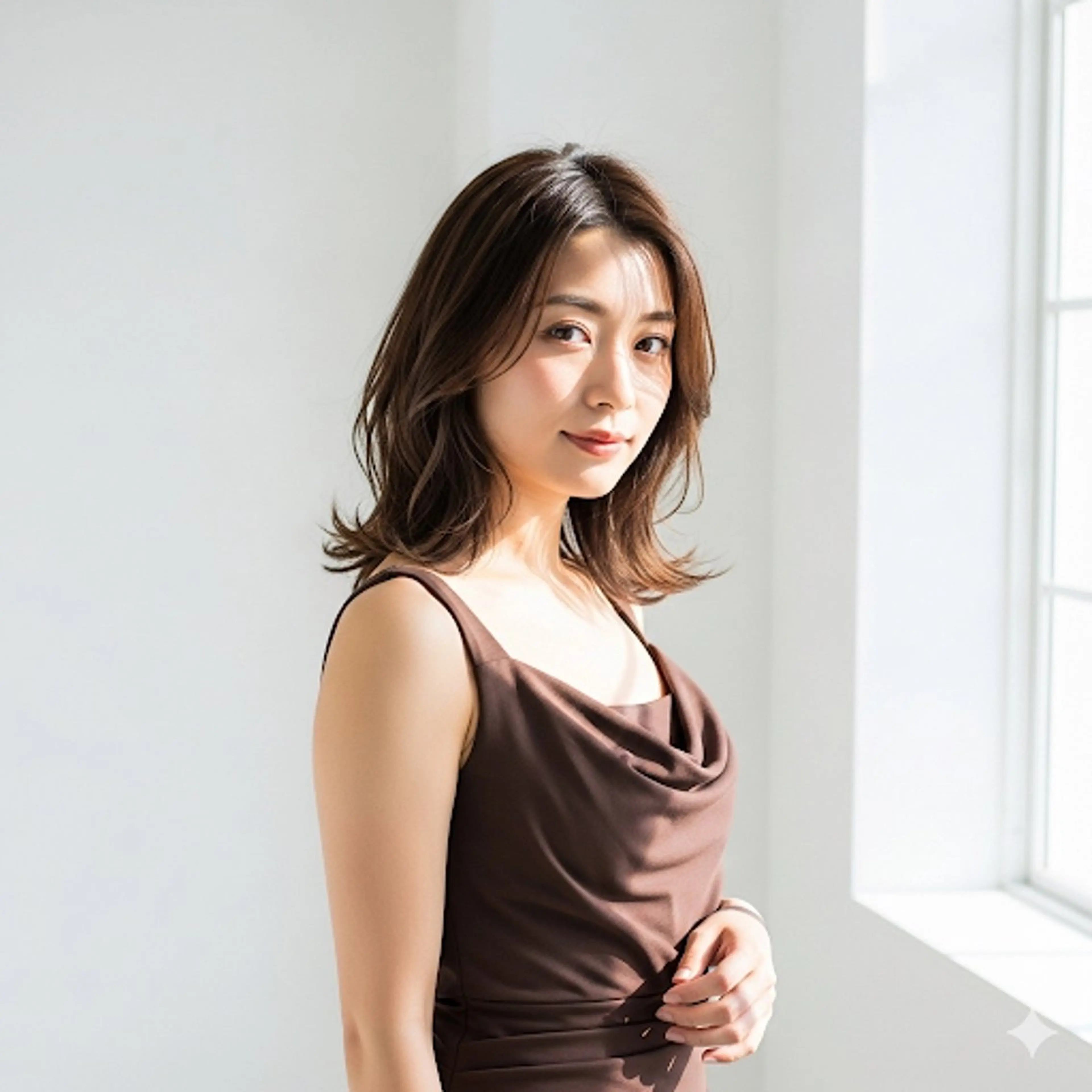 ミディアム カット ヘアカラー トリートメント ヘッドスパ ✂︎ ｼﾝﾀｸ ✂︎のヘアスタイル