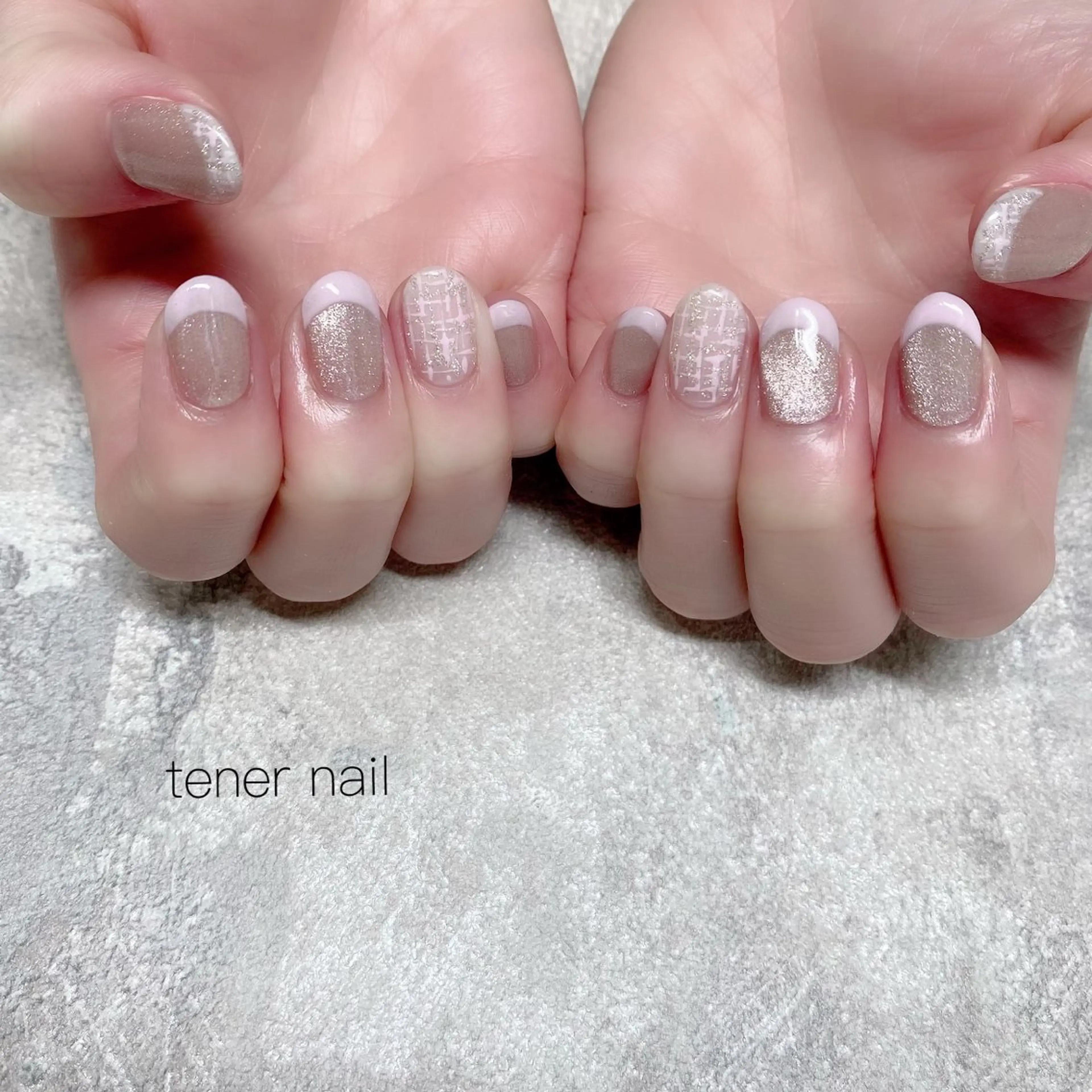 ネイル マグネットネイル ツイードネイル ハンドネイル テネルネイル tener nailのネイルデザイン