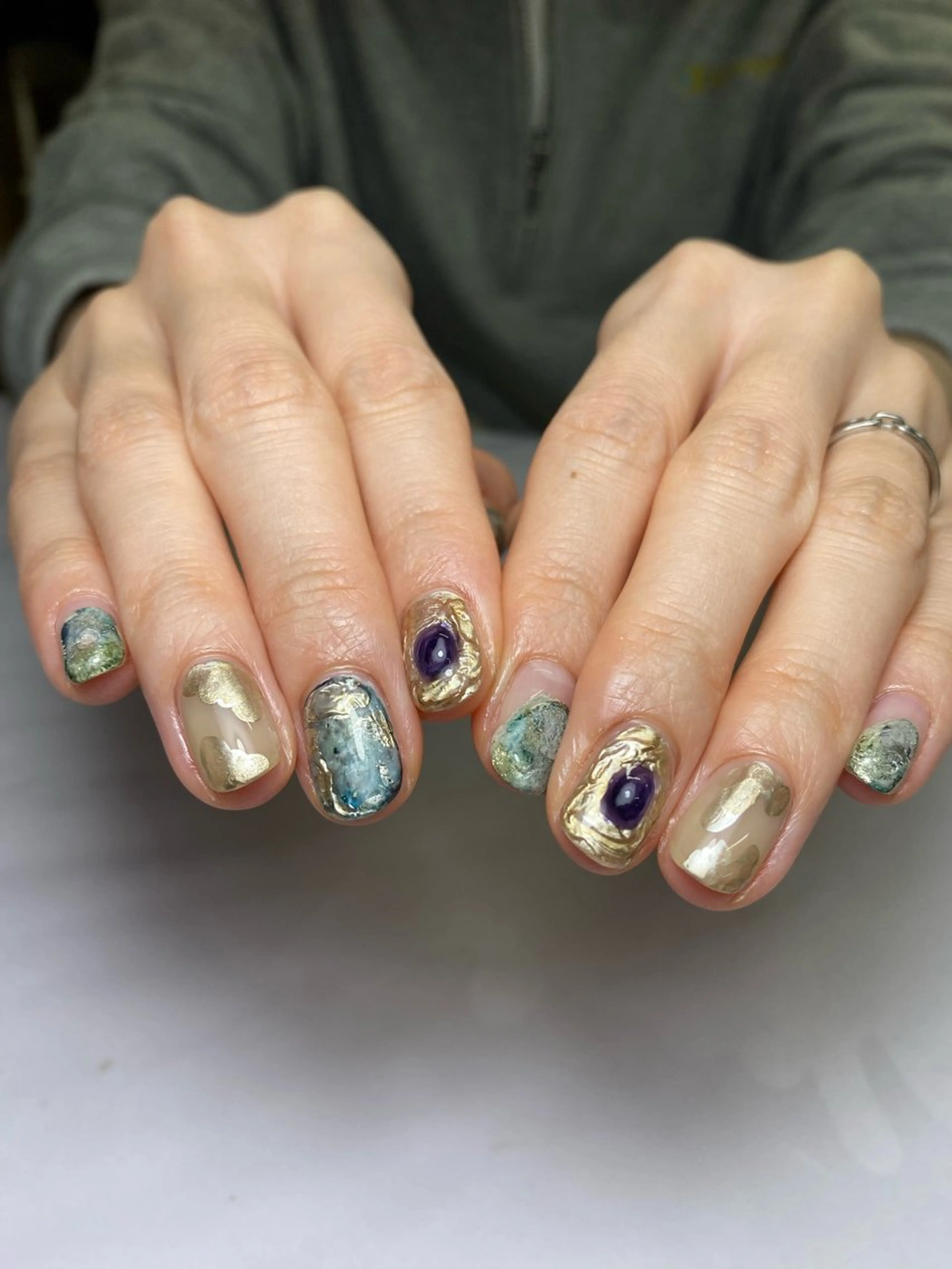 ネイル 成人式 フラッシュネイル フレンチネイル ジェルネイル マグネットネイル ハンドネイル 草加ニュアンスネイル 🌚hersのネイルデザイン