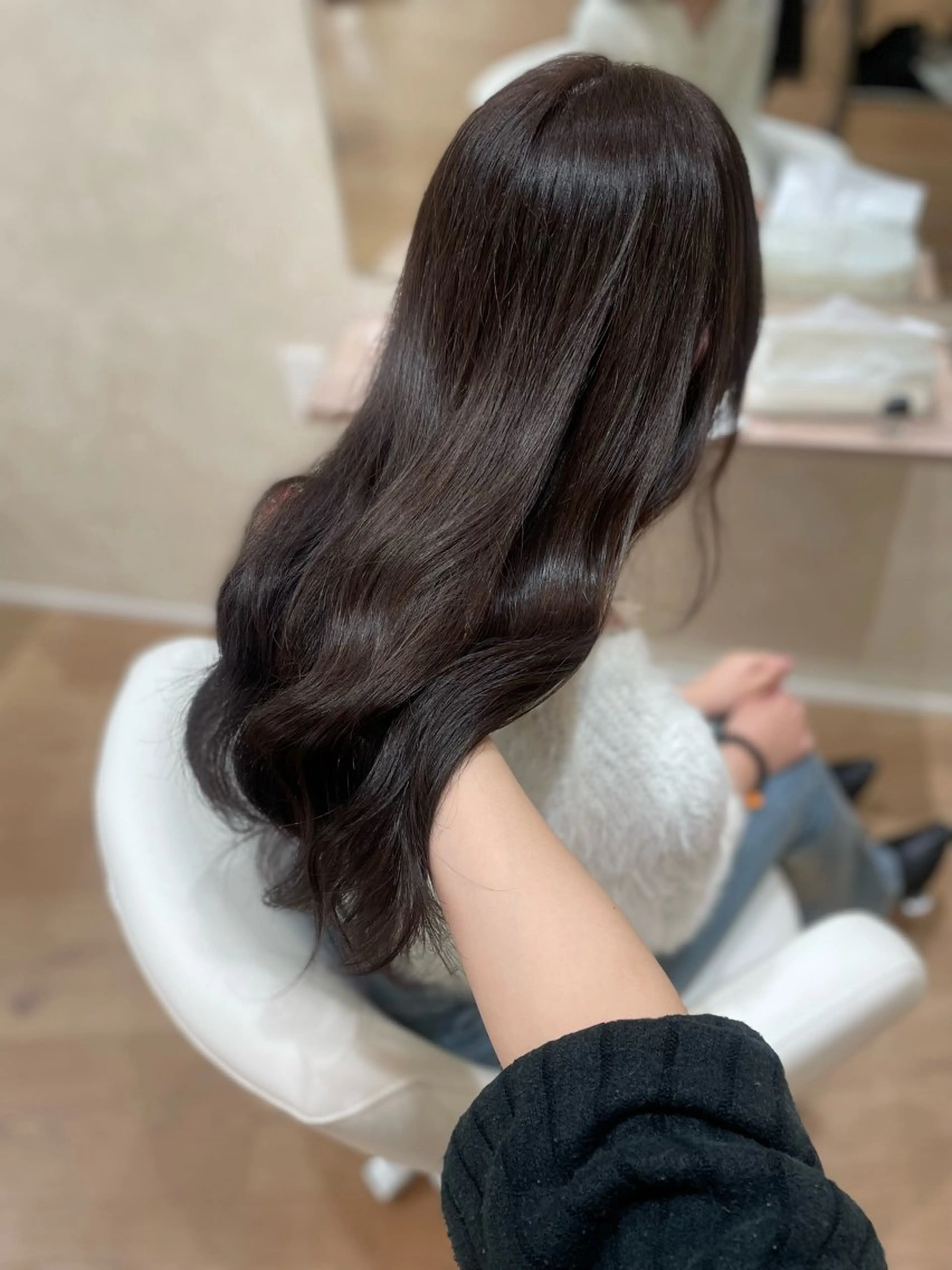 セミロング カット ヘアカラー 透明感たっぷり柔らか 可愛いStyle杏琉のヘアスタイル