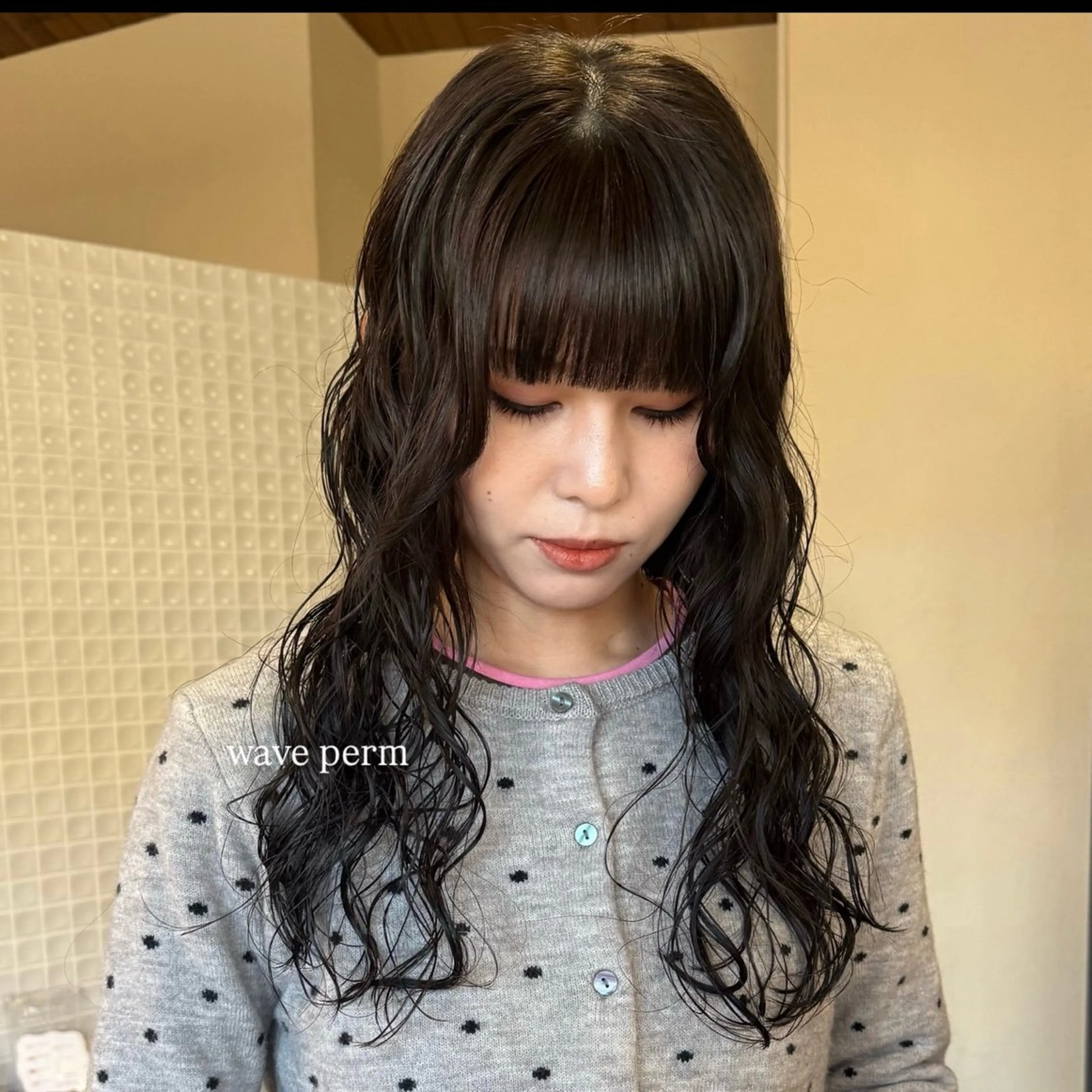 ロング パーマ ロング 中村 友香のヘアスタイル