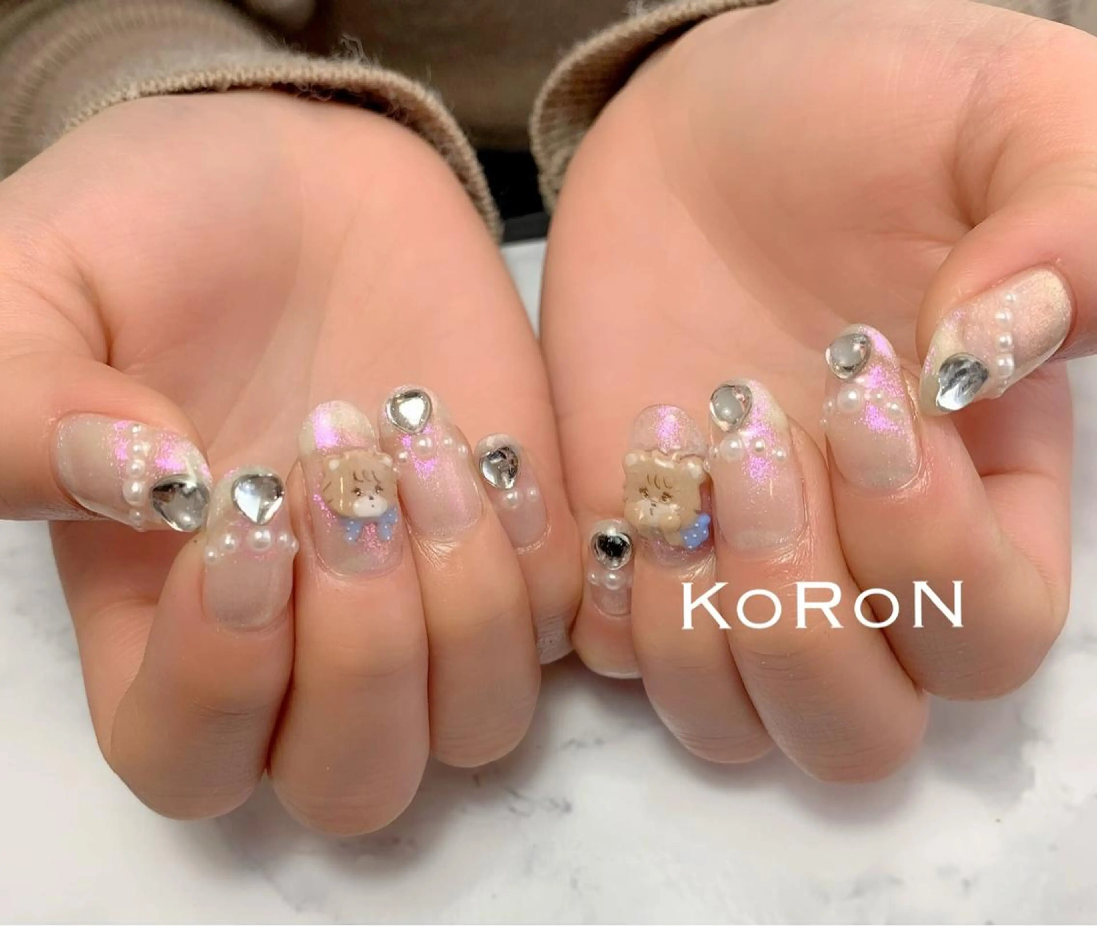 ネイル 氷ネイル・うるうるネイル 自宅サロン鎌倉 KORONのネイルデザイン