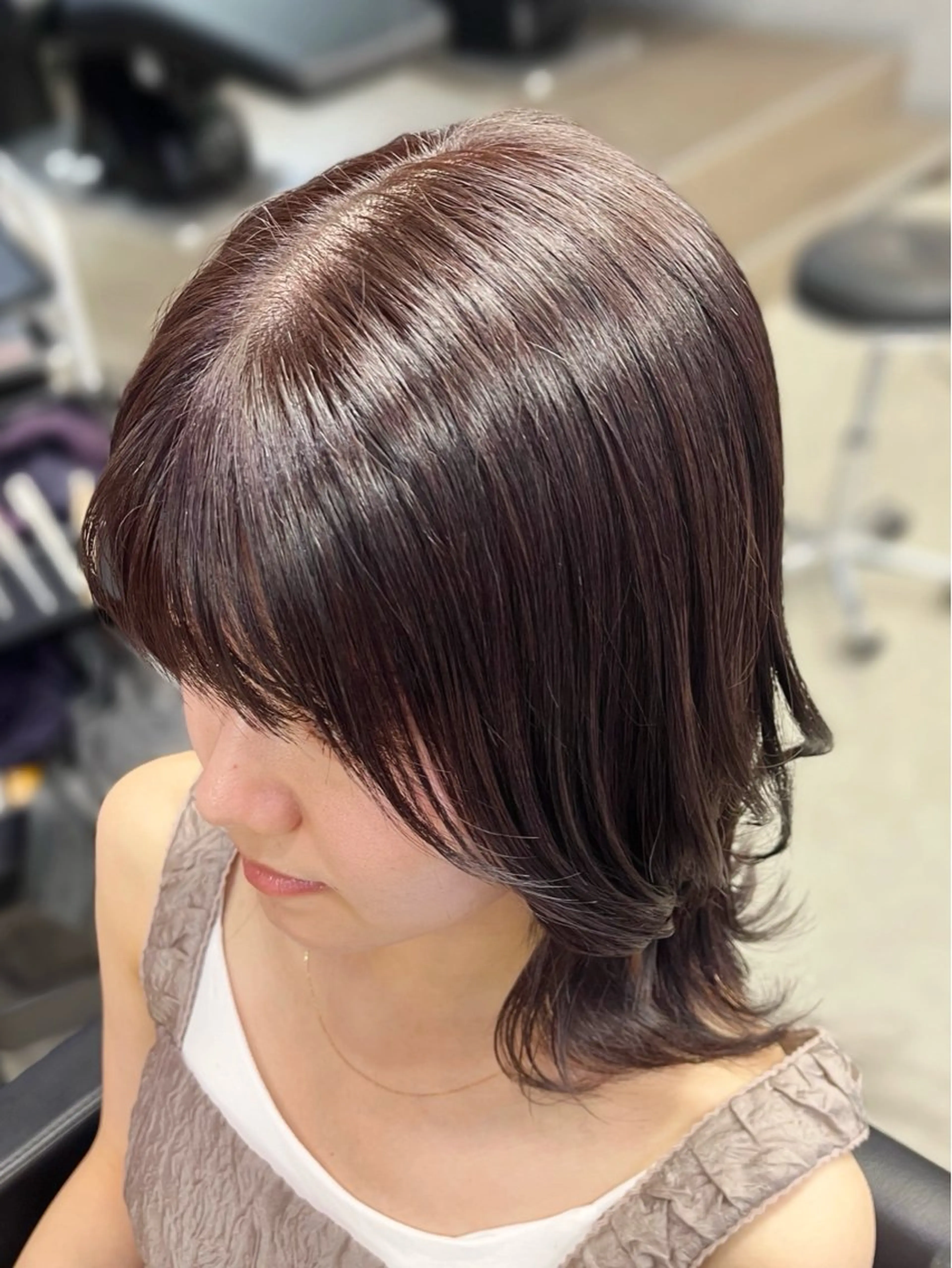 似合わせカット+全体縮毛矯正の写真