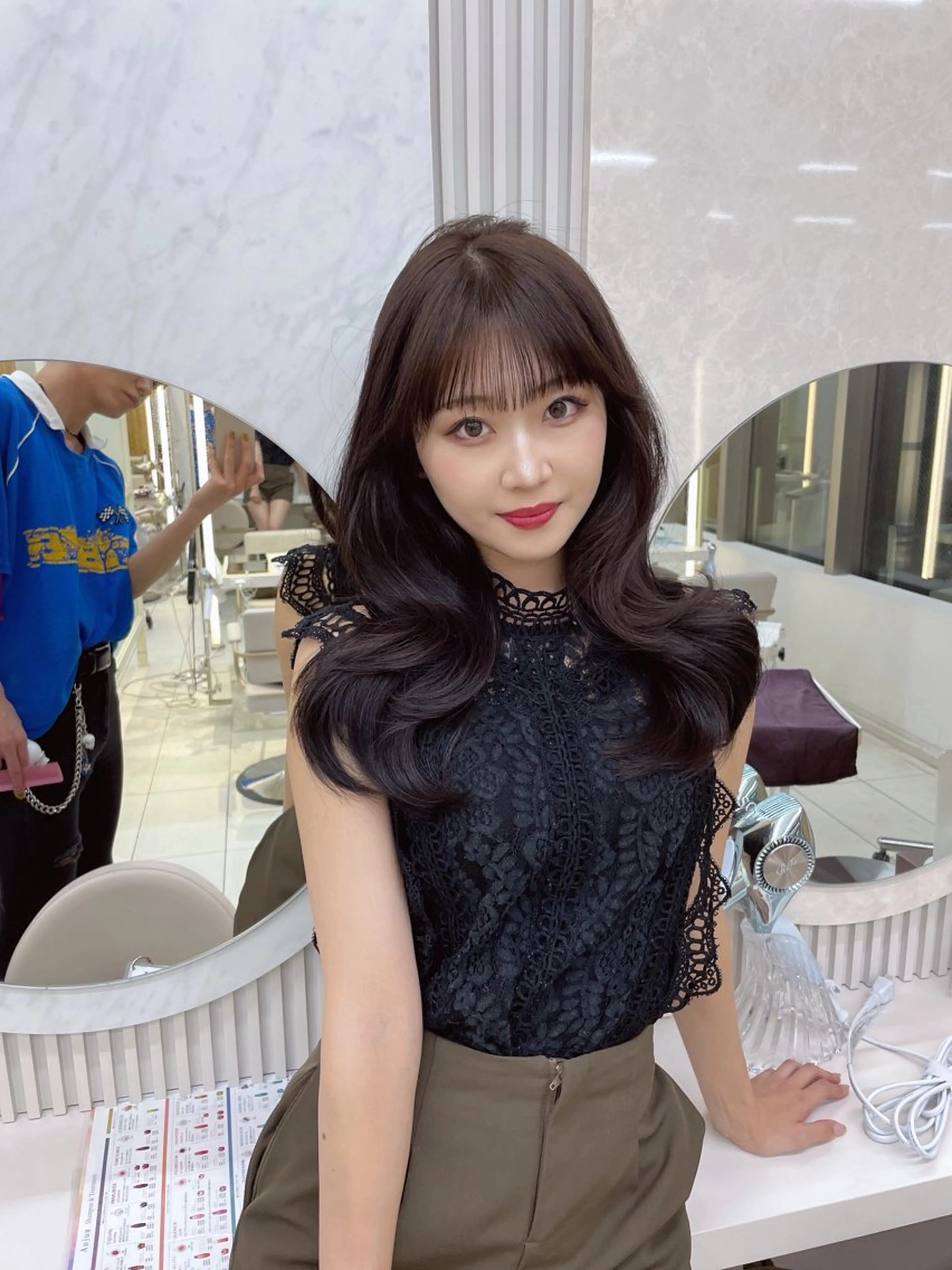 セミロング レイヤー/顔周り /透明感/TAKUのヘアスタイル