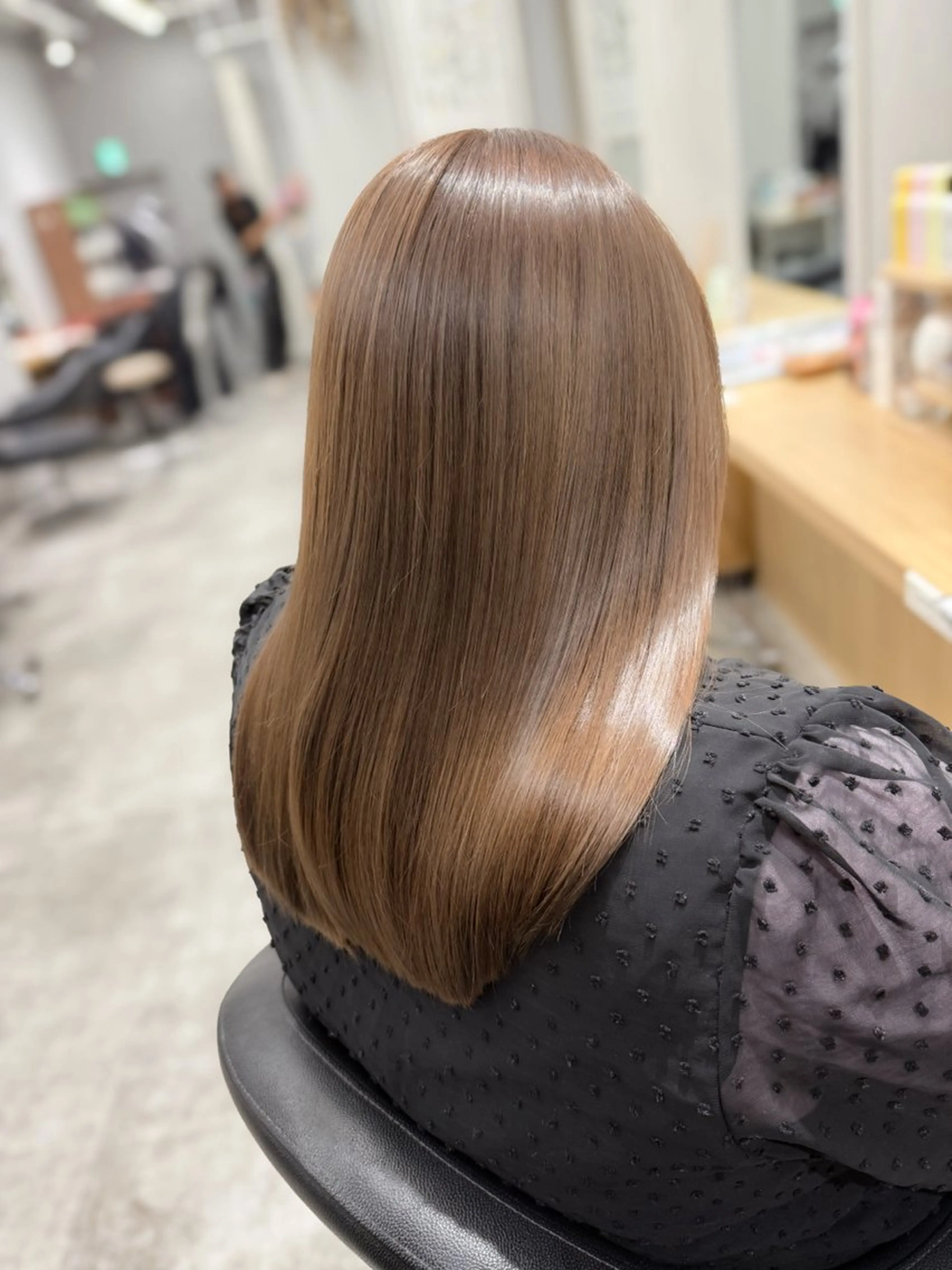ロング カラー バレイヤージュ ミストバング ベージュカラー ブリーチ ケアブリーチ カット ヘアカラー 巻ける髪質改善🫧ハ イライト/永田汰伊智のヘアスタイル