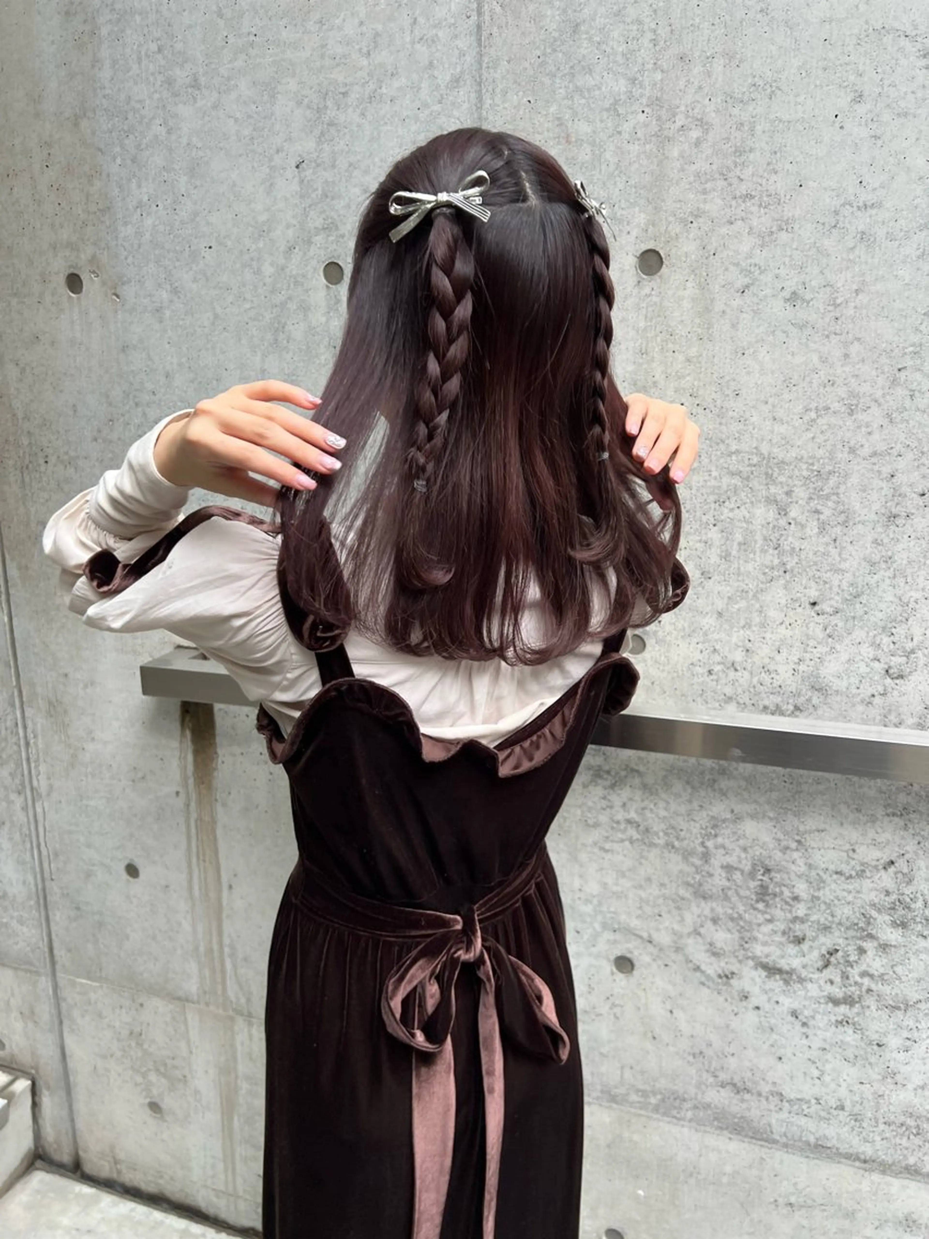 ミディアム カラー ヘアアレンジ ラベンダーカラー ラベンダーピンク ピンクカラー 海音 心斎橋美容室のヘアスタイル