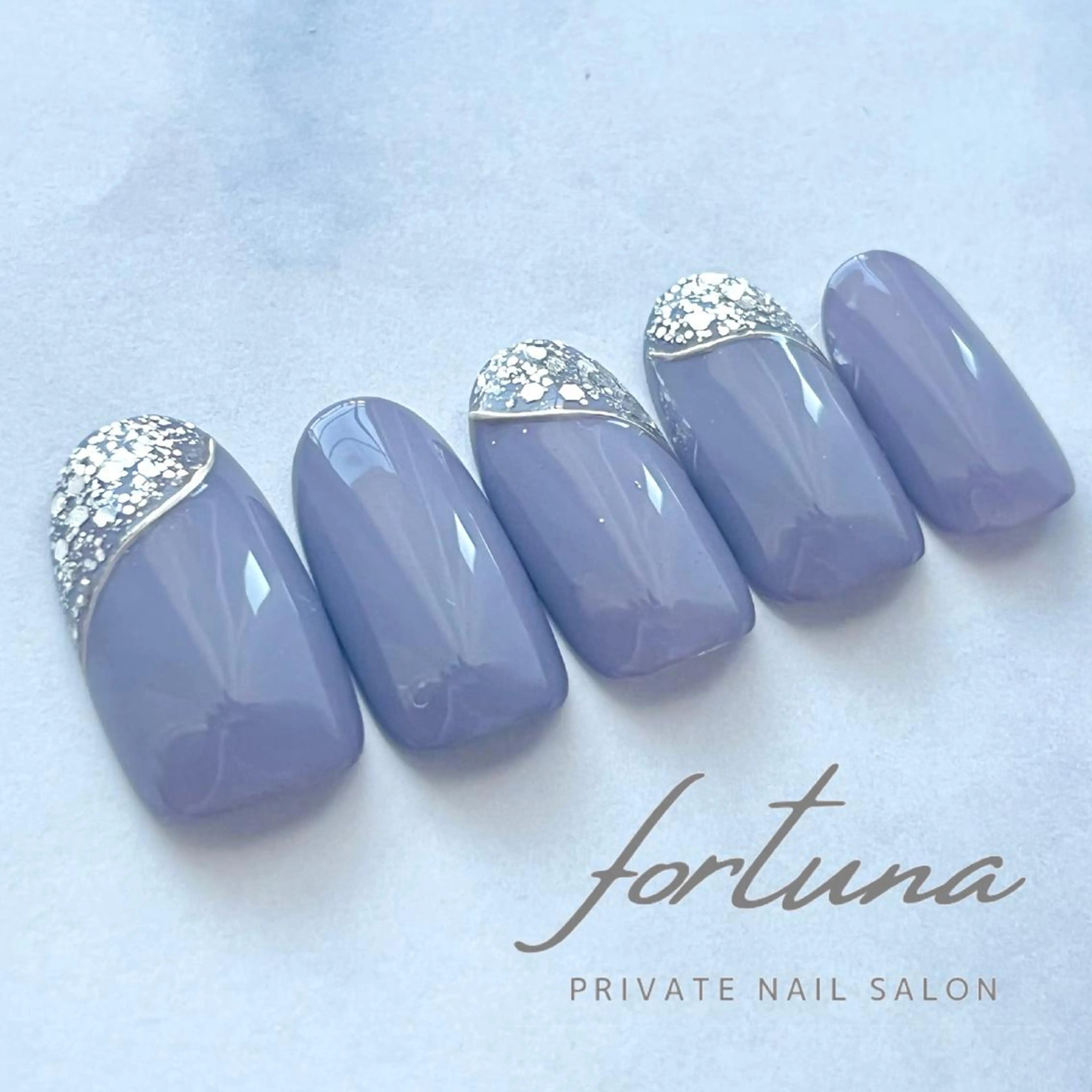 ネイル パープル ハンドネイル fortuna 武藤裕美のネイルデザイン