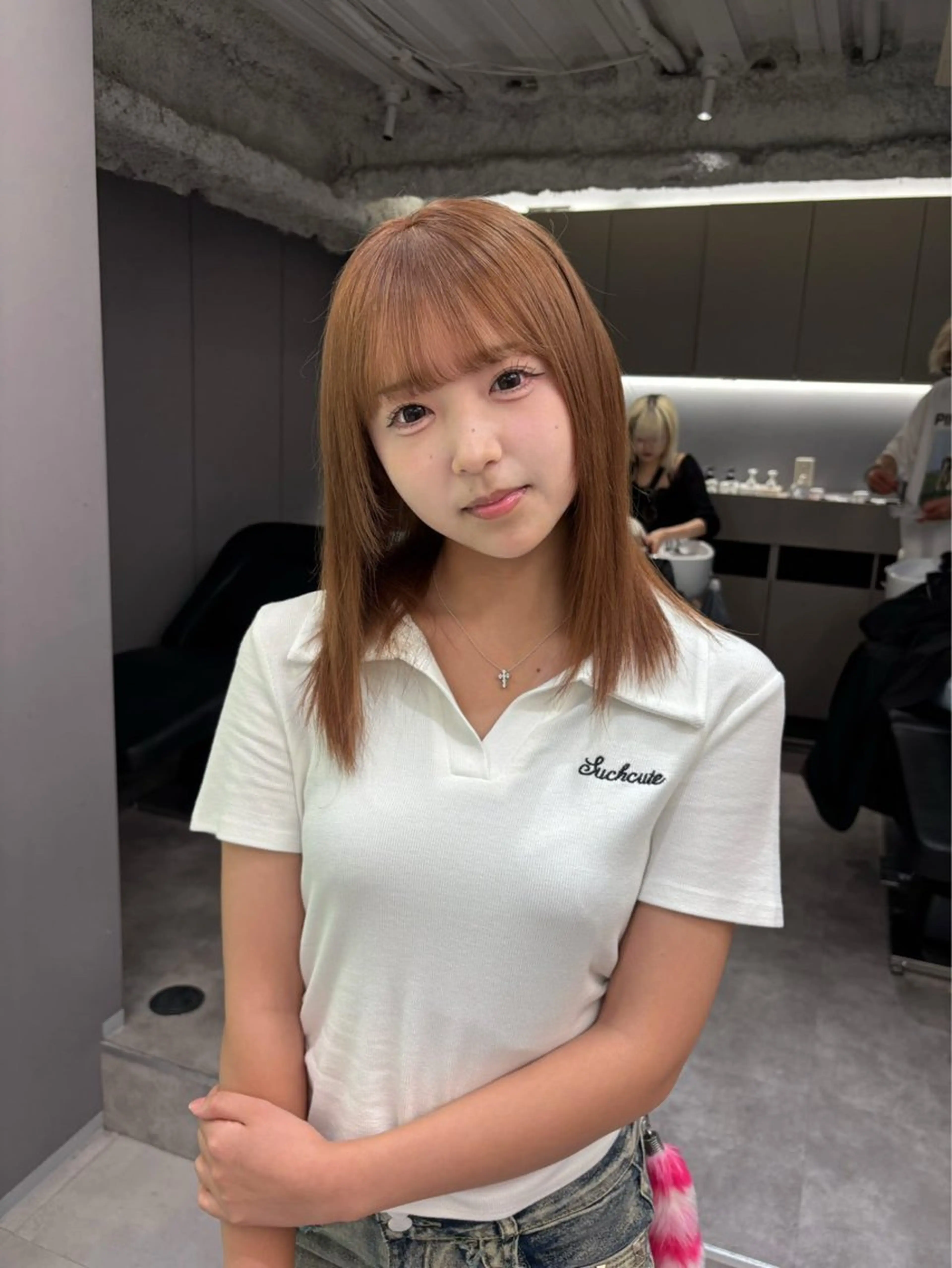 ミディアム カラー ブリーチ ブリーチなしカラー ヘアカラー 名古屋／デザイン／ ブリーチ/松井亮磨のヘアスタイル