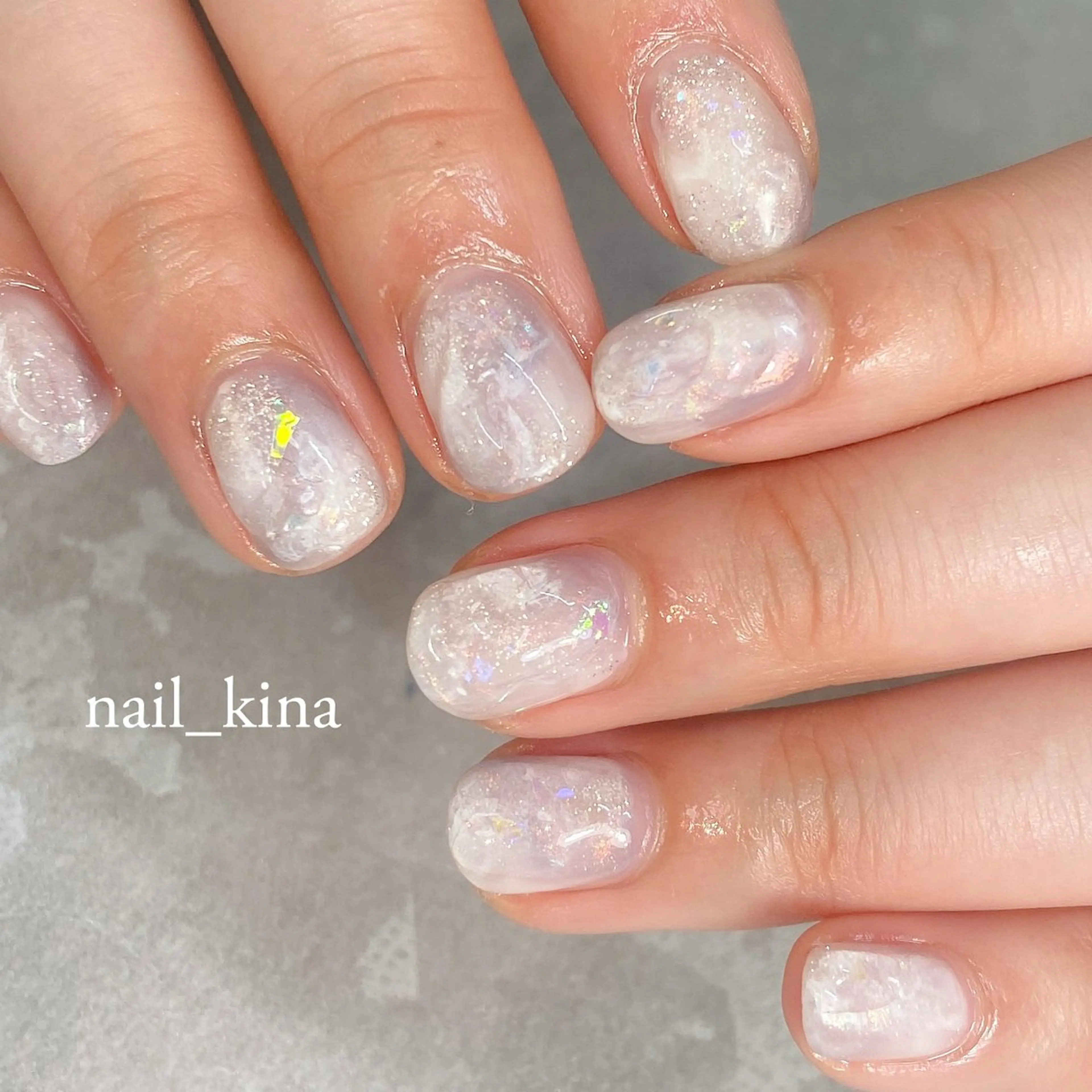ネイル ニュアンスネイル ホワイト nail_ kinaのネイルデザイン