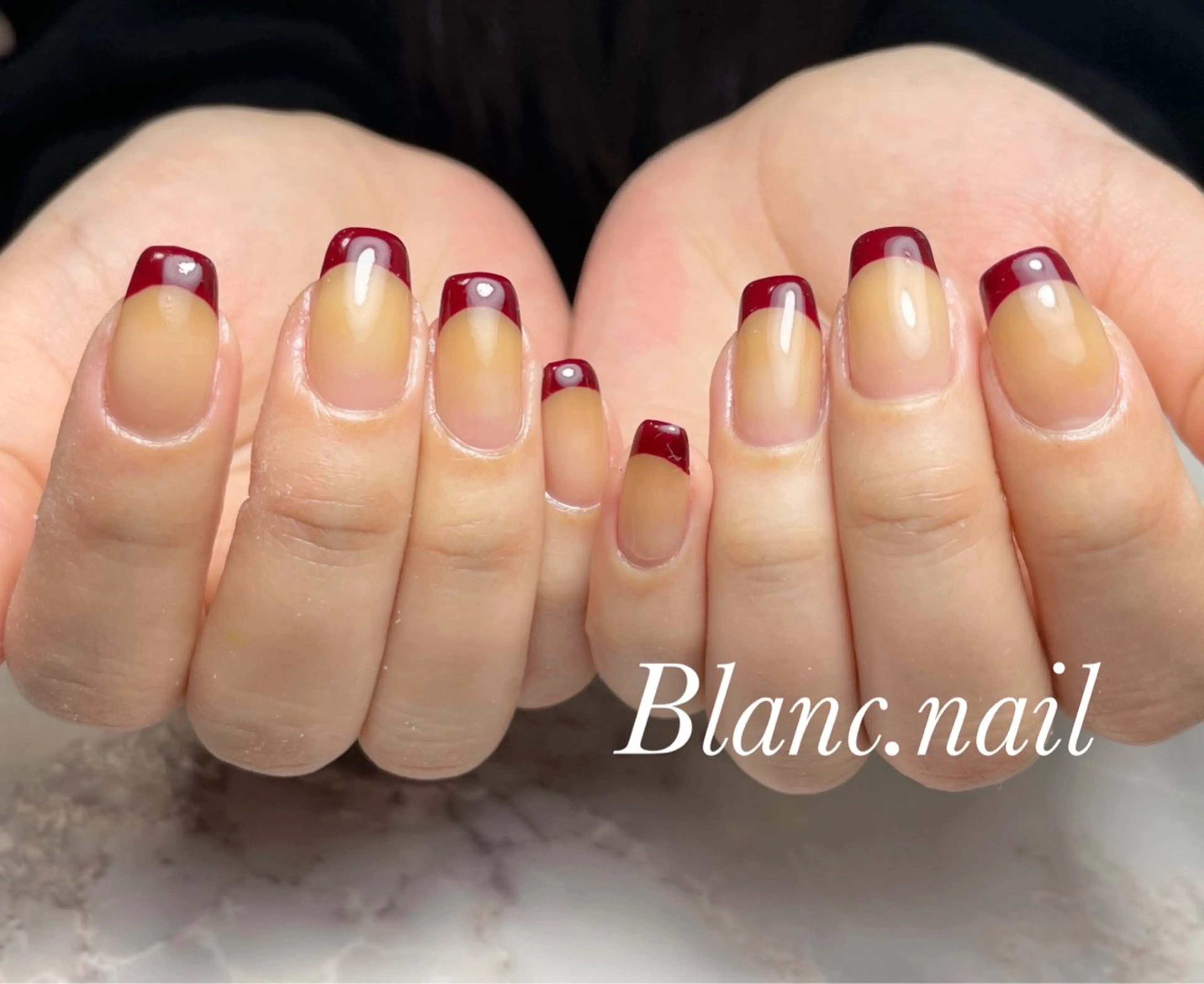 ネイル フレンチネイル ジェルネイル グラデーション マグネットネイル ニュアンスネイル ハンドネイル BLANC.nail yuuのネイルデザイン
