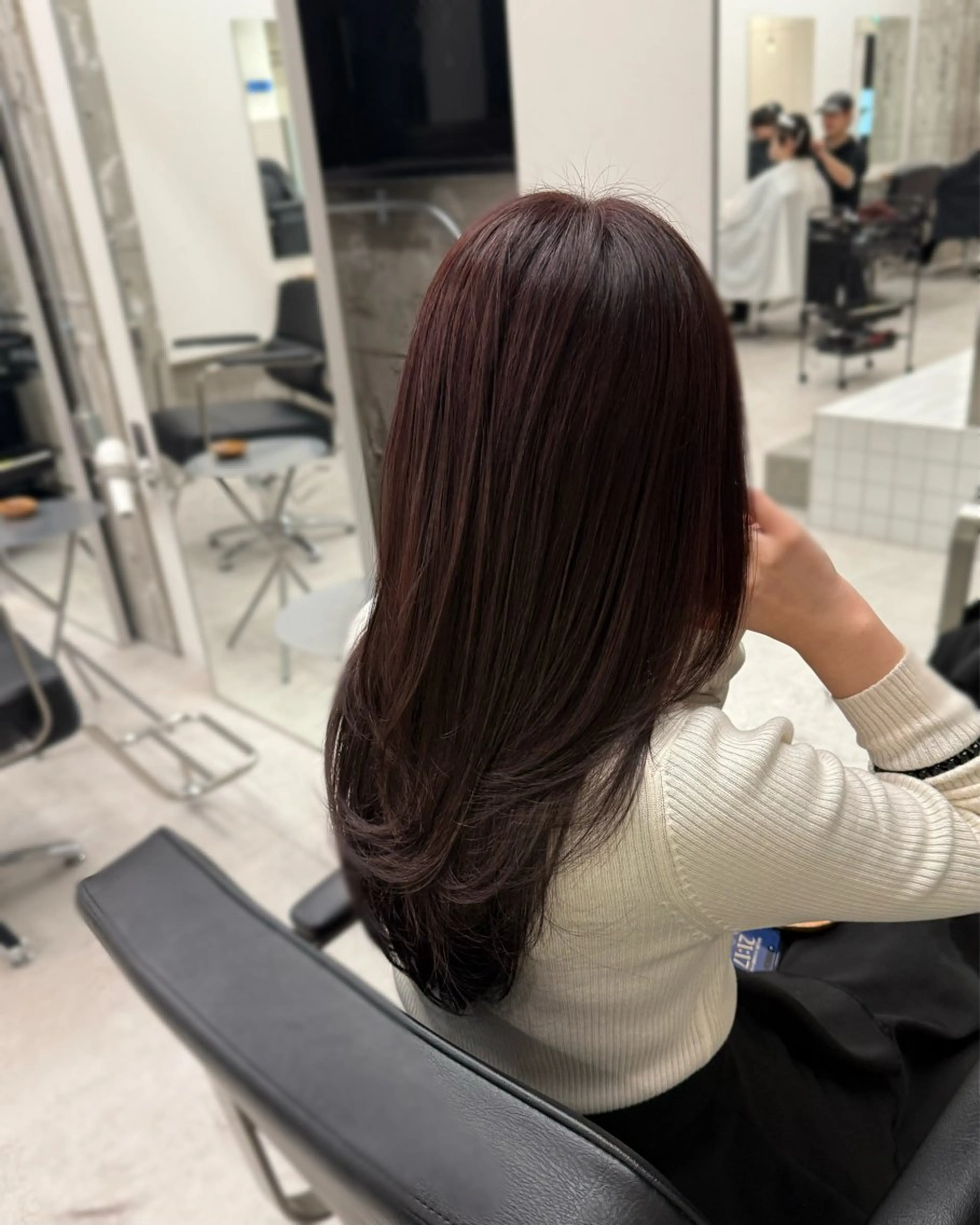 ロング カラー ブラウンカラー カシス カット ヘアカラー トリートメント 縮毛矯正+モテカラー 🎀✨MIHOのヘアスタイル