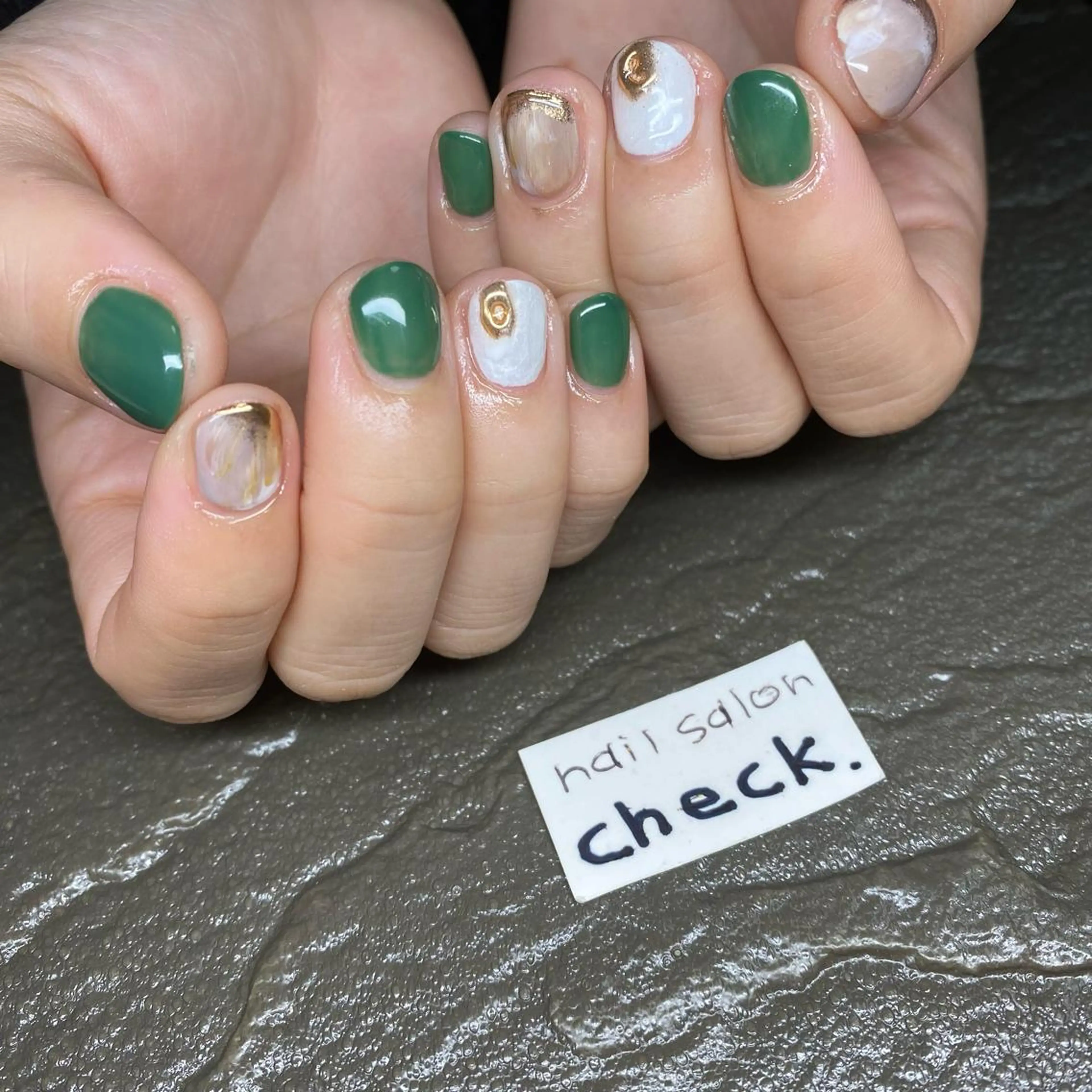 ネイル アートネイル ニュアンスネイル スカルプネイル 春ネイル 夏ネイル ハンドネイル ーCHECKー ちあきのネイルデザイン