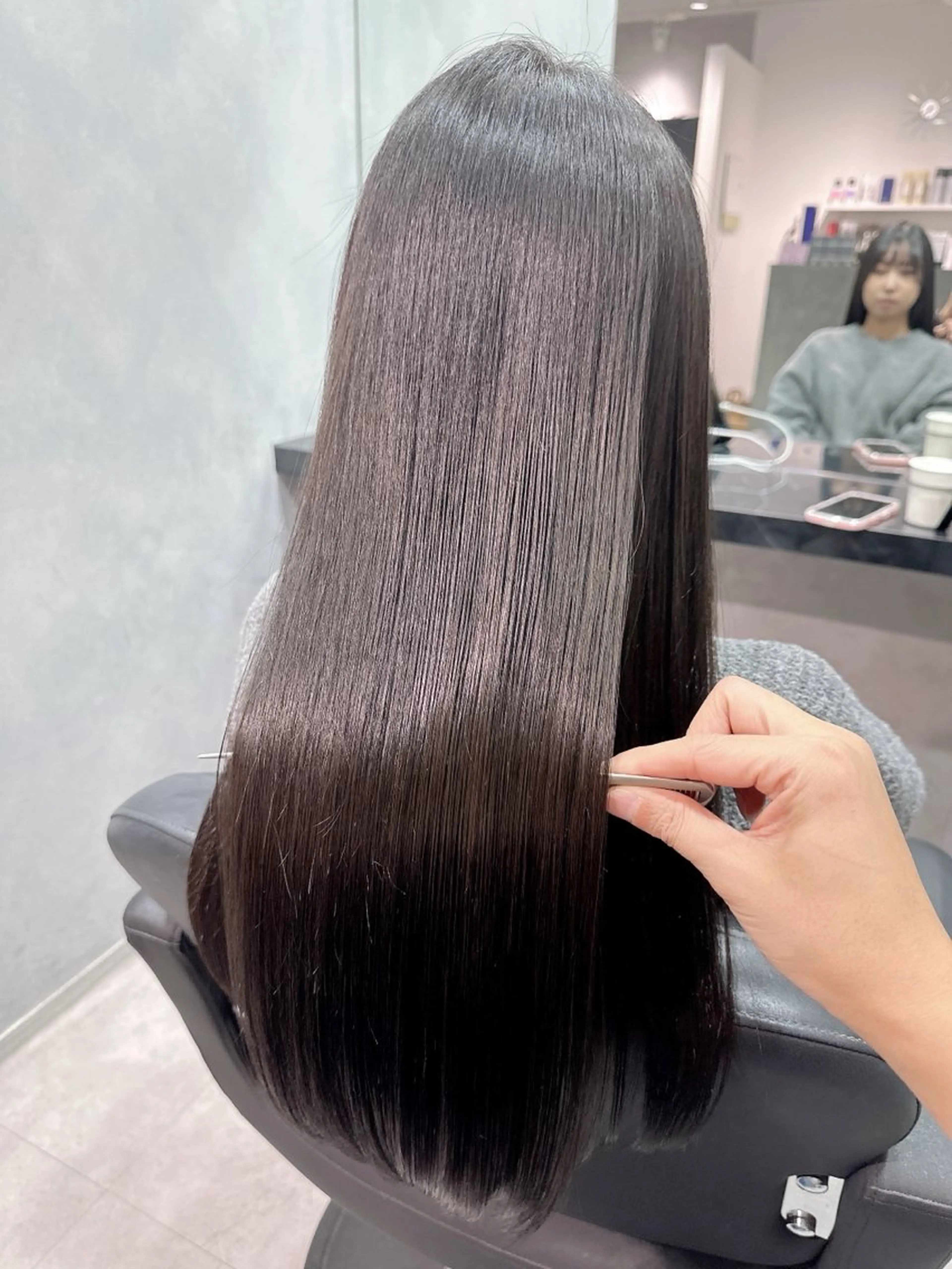 ロング 伸ばしかけ 髪質改善 ロング 縮毛矯正 トリートメント 縮毛矯正 トリートメント LUANA/千種 竹内康のヘアスタイル