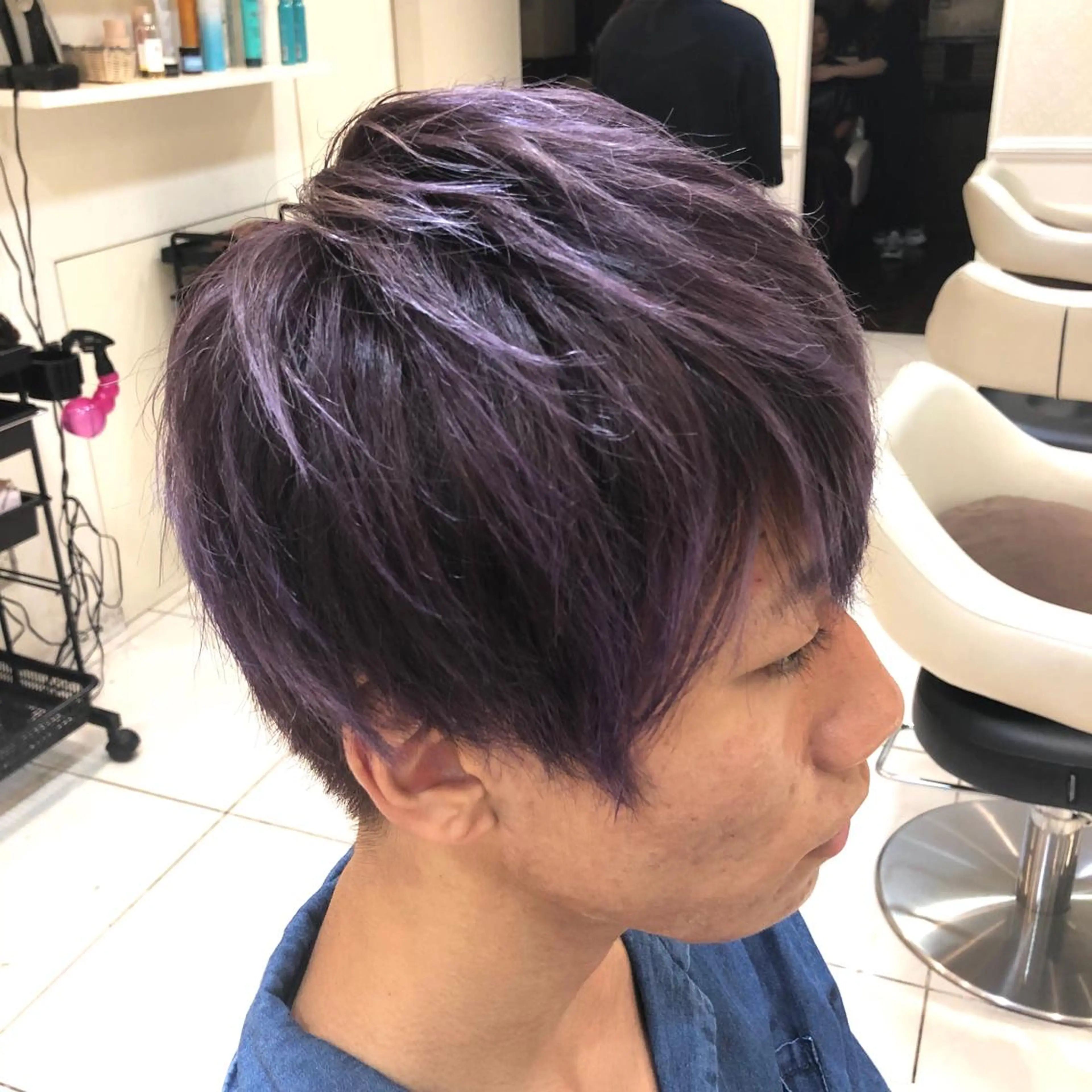 カラー メンズ ラベンダーカラー 🌈ぷる艶カラー🌈 髪質改善👑柳沼尚貴のヘアスタイル