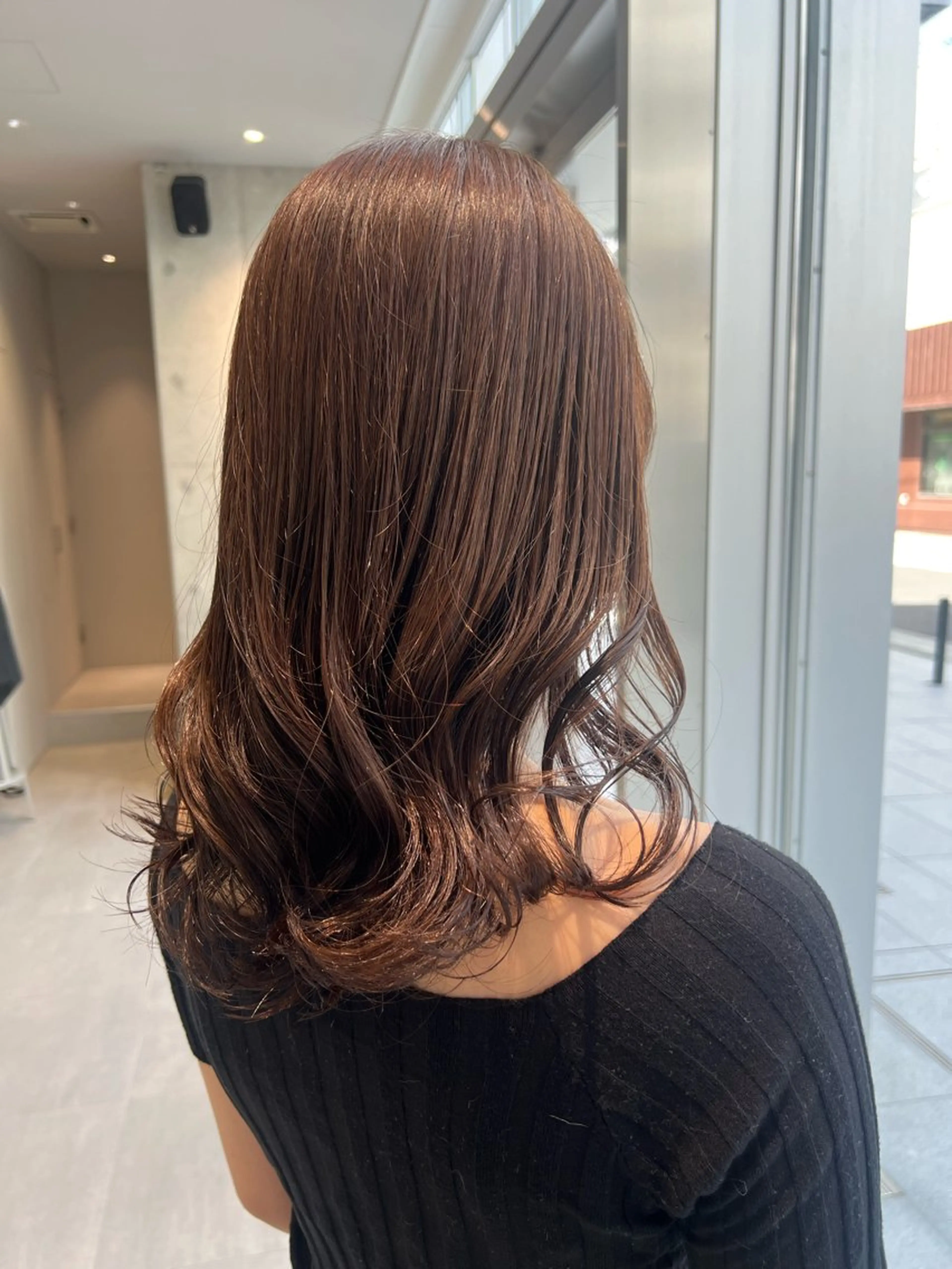 ミディアム カラー ブラウンカラー カット ヘアカラー トリートメント 吉沢遣人/レイヤー 艶カラー/抜け感のヘアスタイル