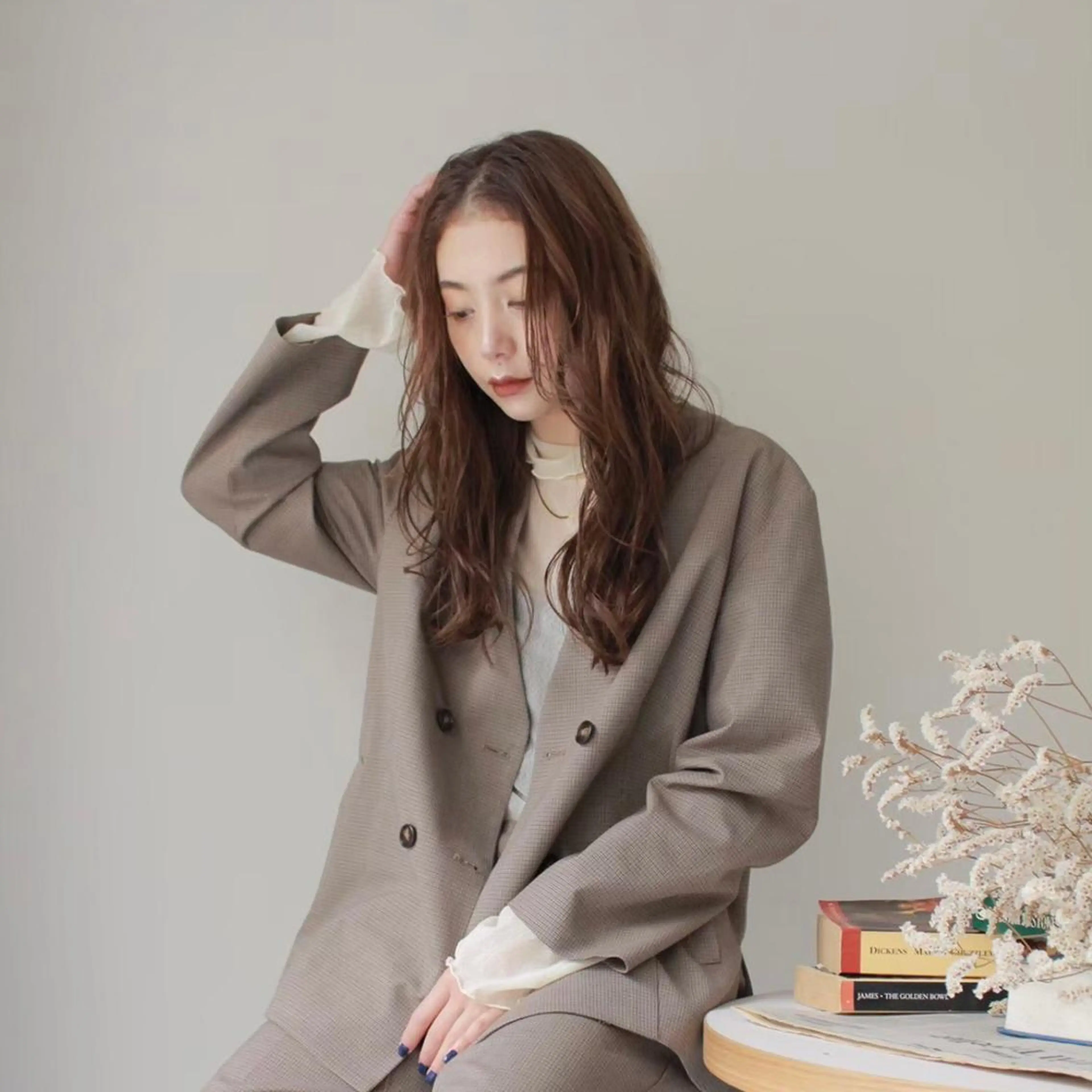 ミディアム パーマ むらたねね🌻 艶髪🫧韓国ヘアのヘアスタイル