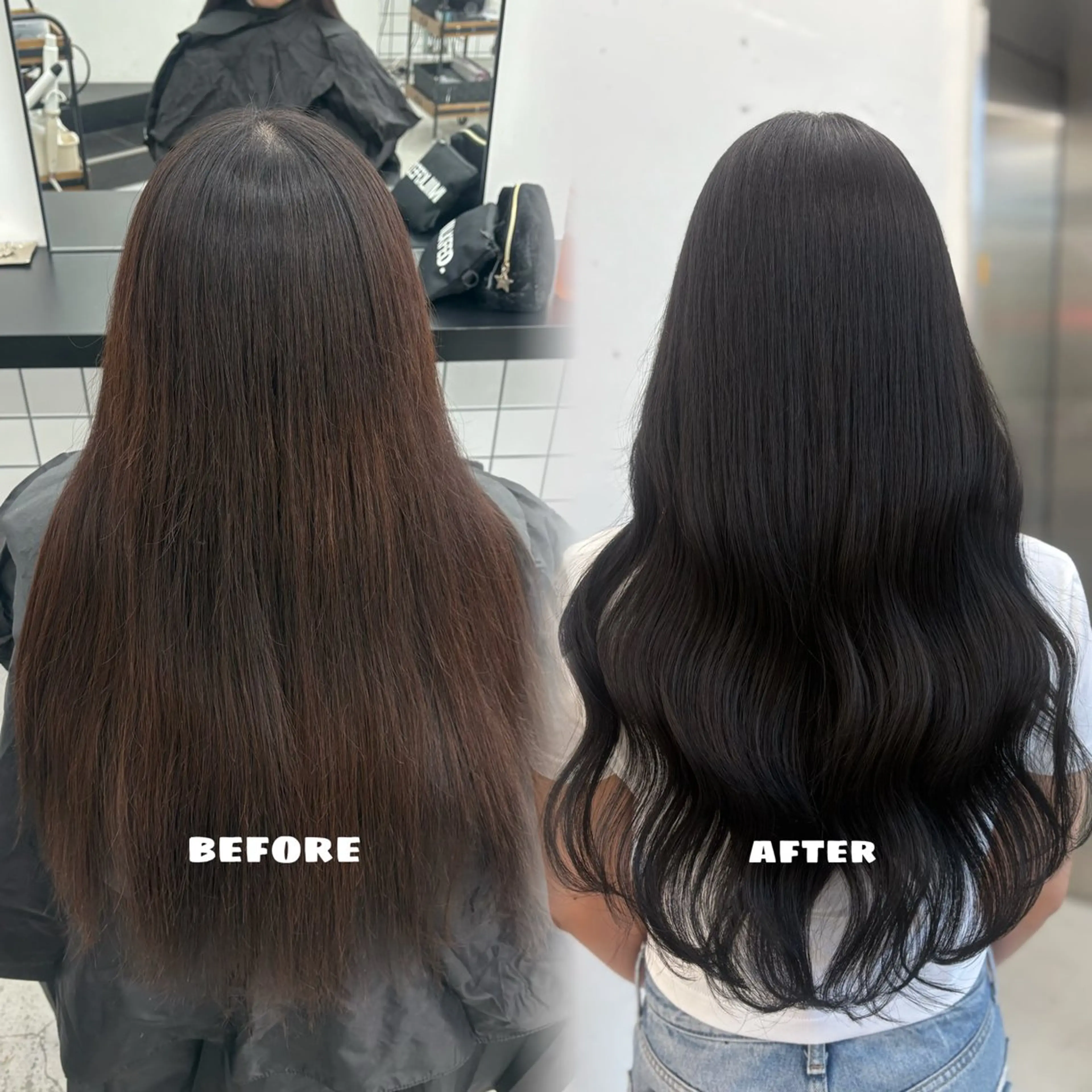 ロング カラー 黒髪 ブルーカラー ブルーブラック ヘアカラー 🌟ゆりあ🌟 JILLSTUDIOのヘアスタイル