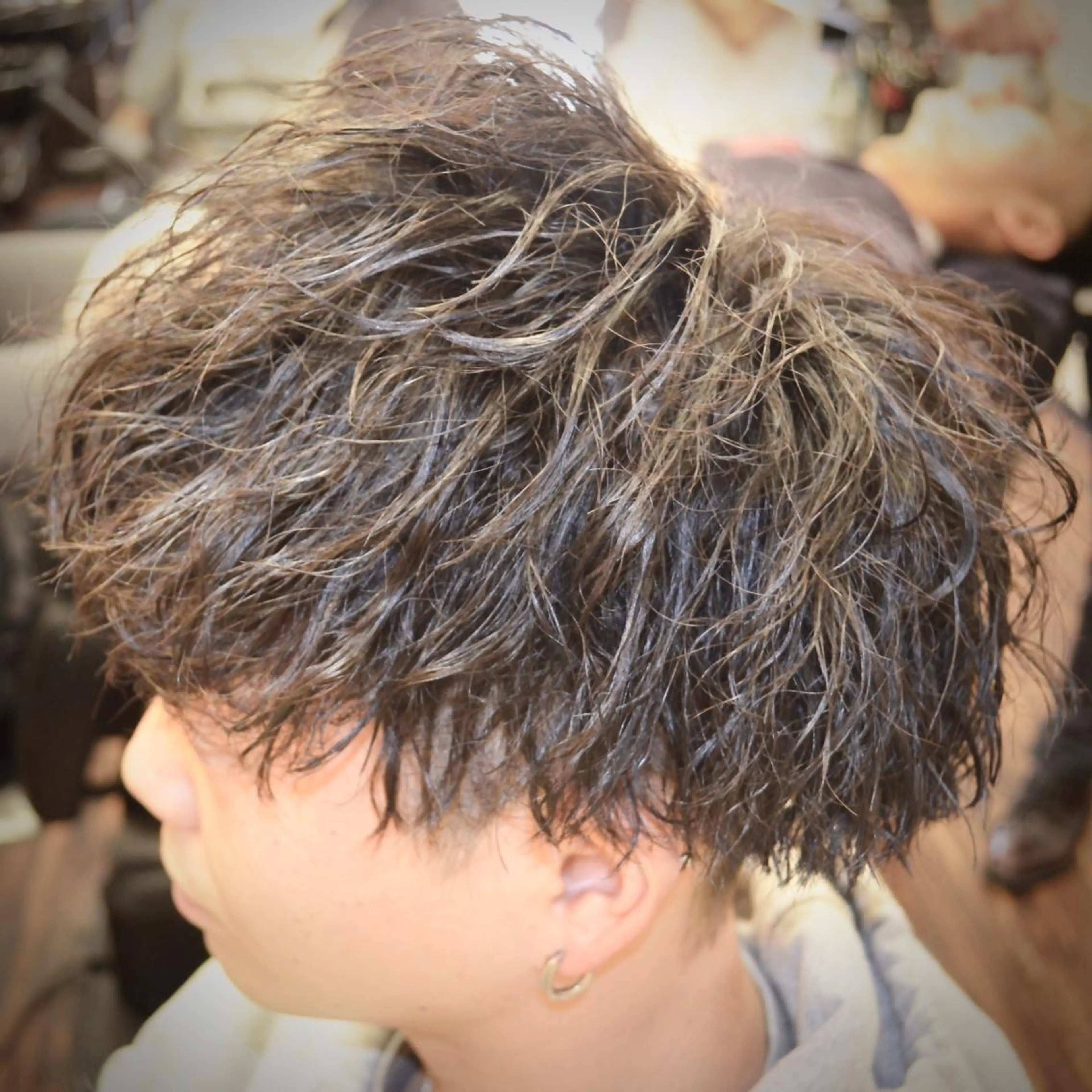 ショート パーマ メンズ マッシュ メンズパーマ ツイストスパイラルパーマ スパイラルパーマ カット パーマ 高野浩平/フェード ツイストスパイラルのヘアスタイル