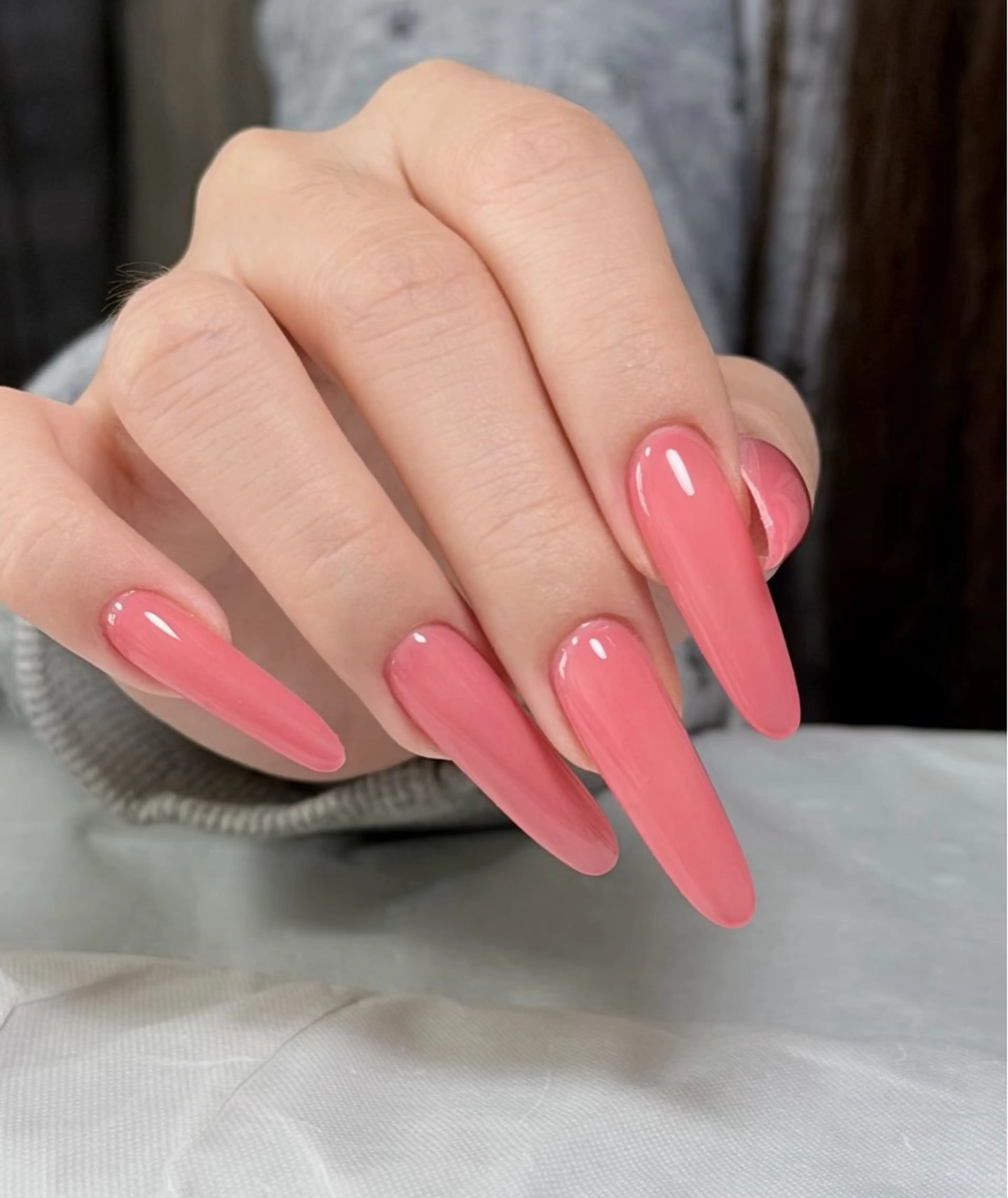 ネイル フレンチネイル キラキラネイル 韓国ネイル シンプルネイル ワンホンネイル ハンドネイル MEI Nailのネイルデザイン