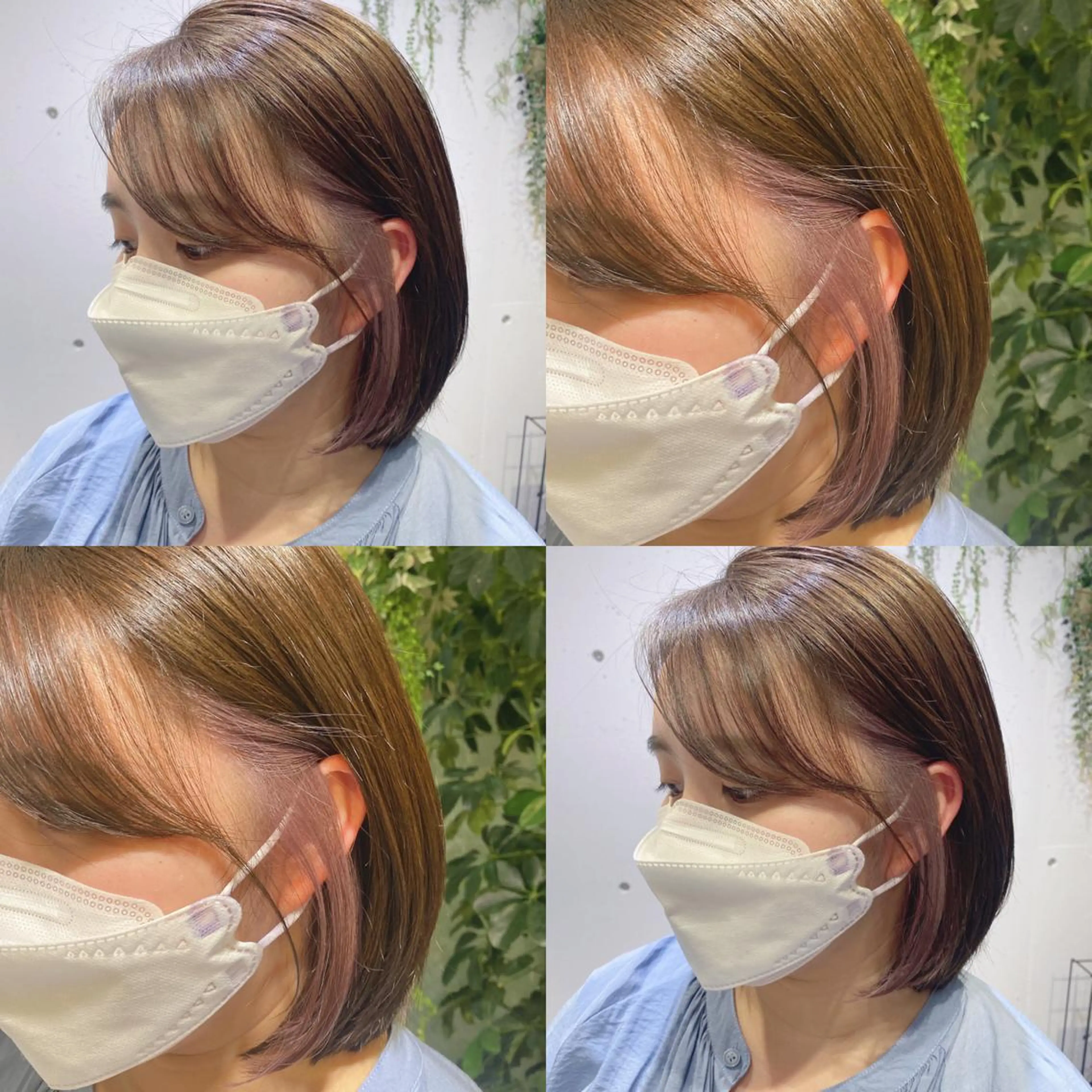 ショート カラー ヘアアレンジ 透明感カラー インナーカラー オリーブカラー ボブ 🌼NAMI 🌼のヘアスタイル