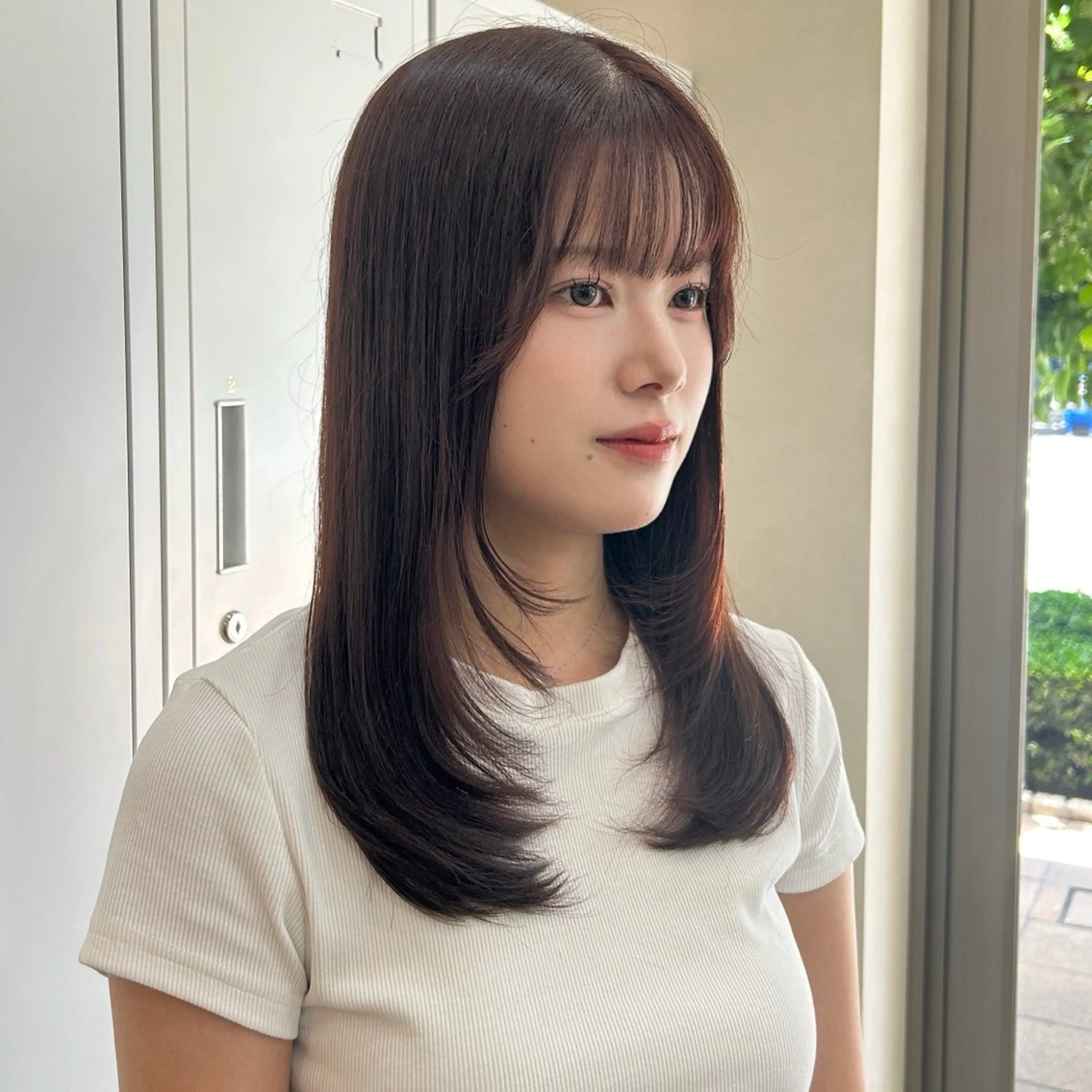 ロング ピンクブラウン レイヤーカット MIDORI🎀 透明感/ベージュのヘアスタイル