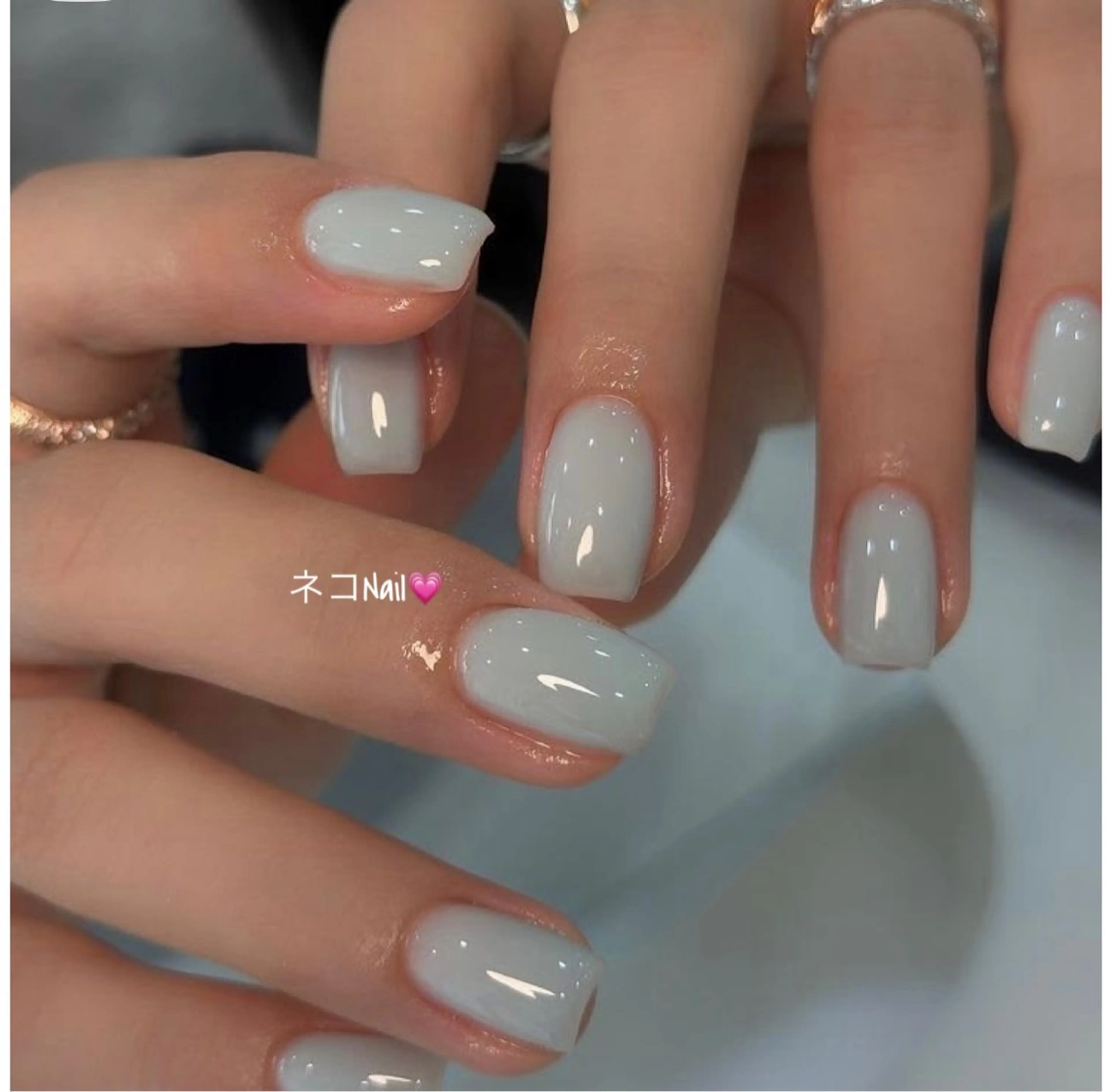 ネイル 韓国ネイル オフィスネイル ワンカラーネイル シンプルネイル 春ネイル ハンドネイル ネコ Nailのネイルデザイン